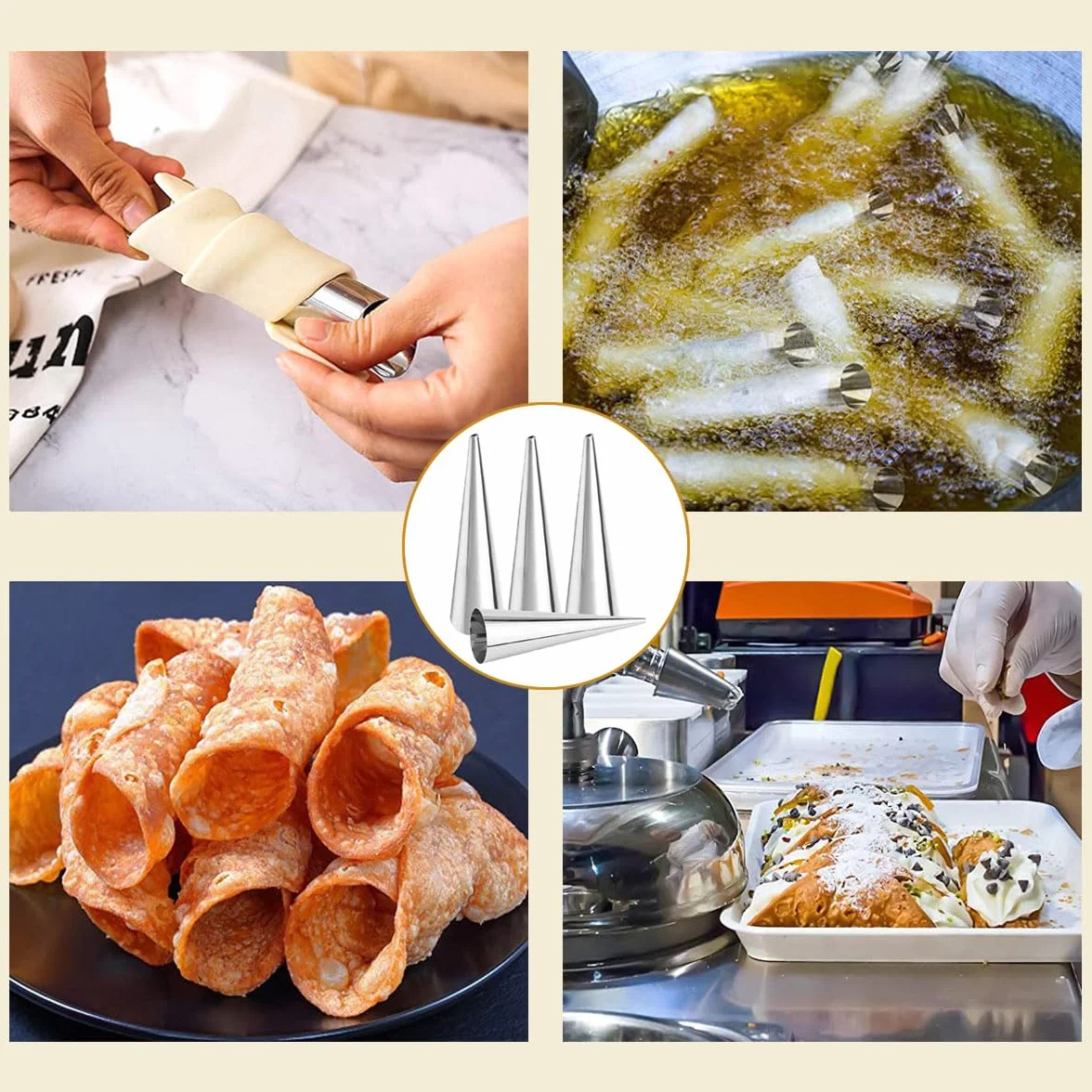 20 szt., foremki do kremowego rogalika, foremki do rogalików, ze stali nierdzewnej, gładkie i piękne, łatwe do czyszczenia, do rogalików, chleba, bułek kremowych, 20 szt