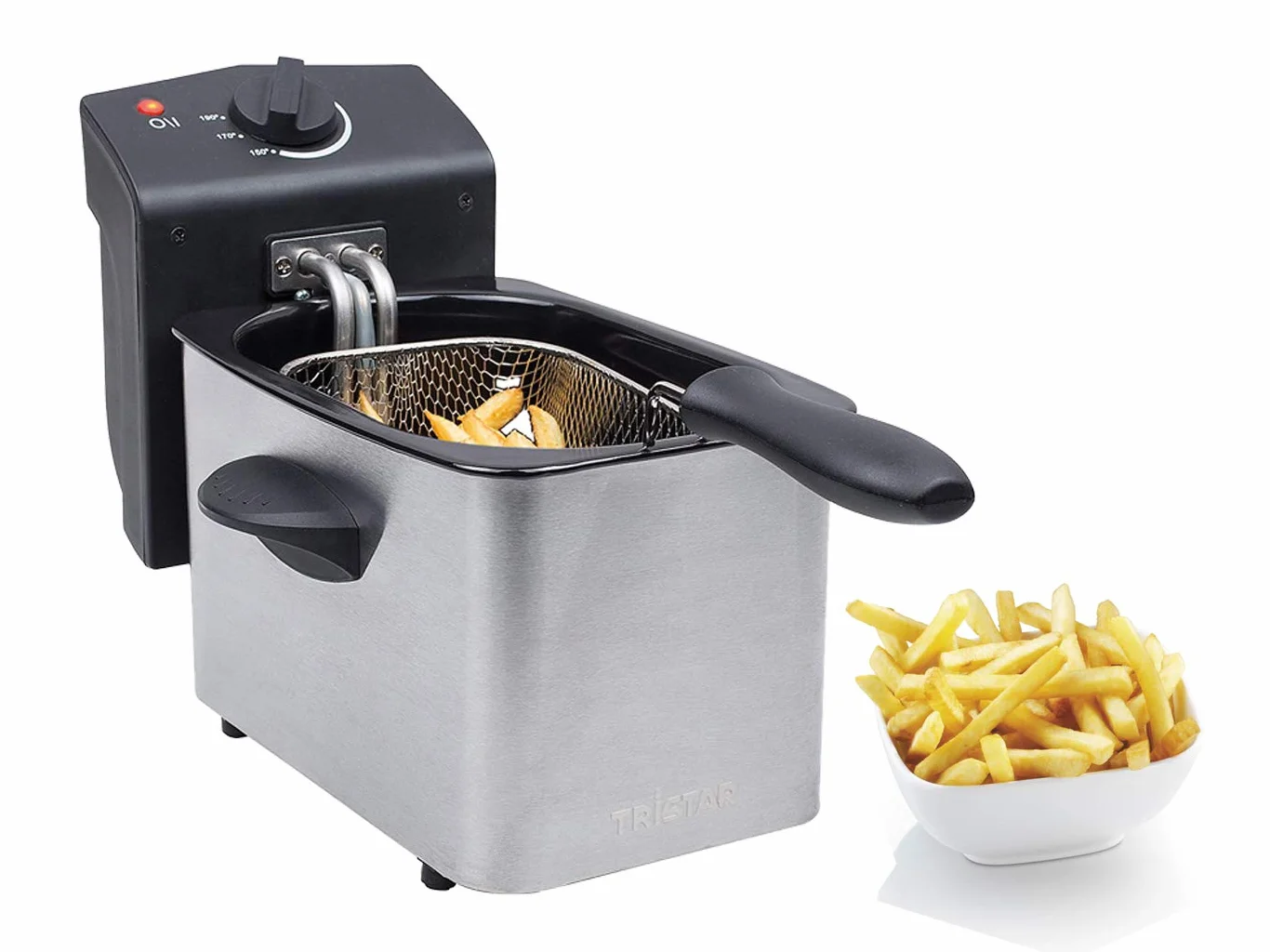 Tristar FR-6919 Frytkownica ze Stali Nierdzewnej 2 L Regulowany Termostat 190°C Srebrny