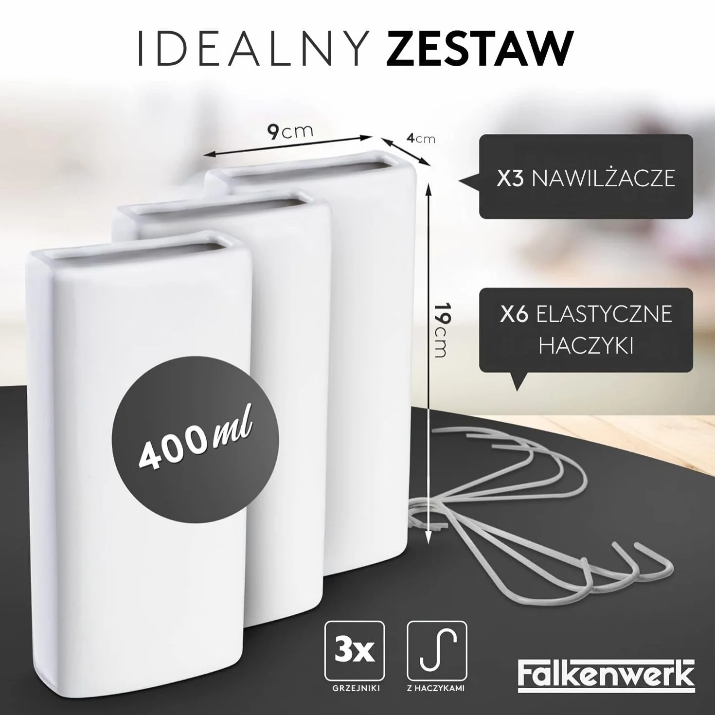 FALKENWERK nawilżacz uniwersalny z elastycznym hakiem 3 sztuki
