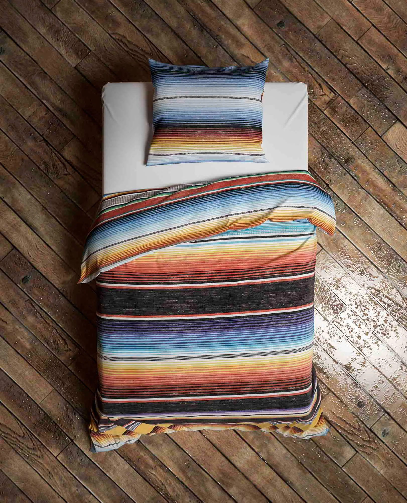 Heckett Lane Poszewka na kołdrę Serape, 100% bawełniana flanela, wielobarwna, 135 x 200 cm, 1,0 sztuk