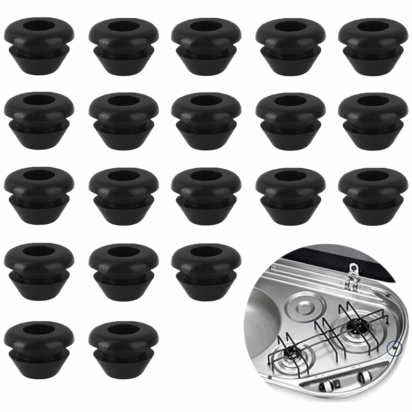 Gumowe nóżki do kuchenek kempingowych kompatybilne z Dometic Smev Thetford 5 mm