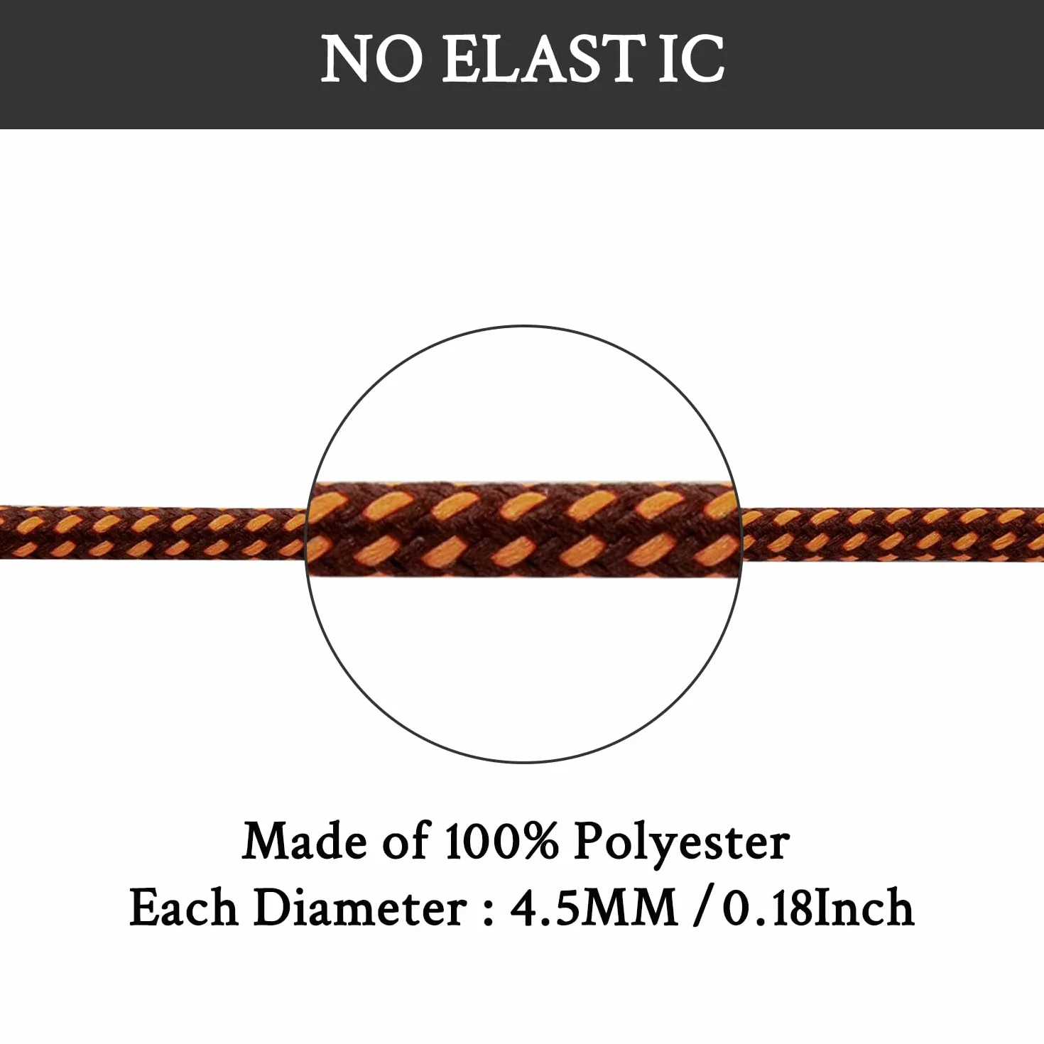 Endoto Sznurówki do Merrell sznurowadła Shoe Laces Shoelaces | Okrągłe sznurówki 4,5 mm｜Materiał: 100% poliester