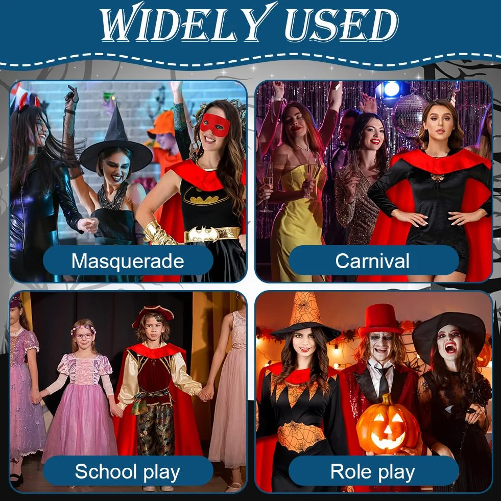 Aomig Czarna peleryna nietoperza dla dorosłych, nietoperz, skrzydła, peleryna, nietoperz, maska na Halloween, płaszcz kostiumowy, nietoperz, dla kobiet i mężczyzn, kostium karnawałowy, Cosplay, wampir