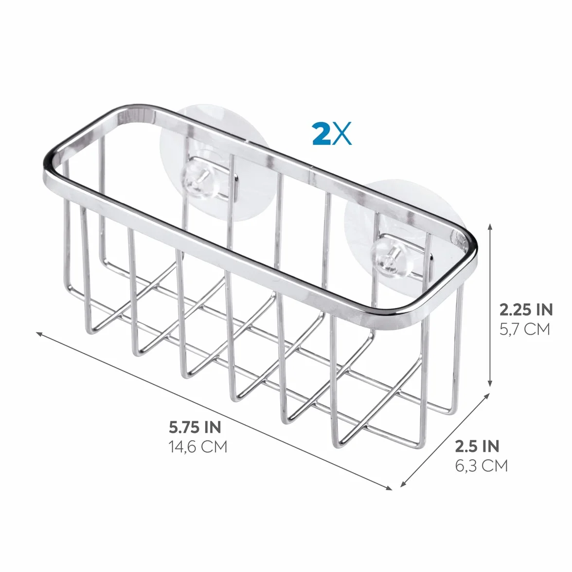 iDesign 84702 Gia uchwyt na gąbkę, organizer do zlewozmywaka ze stali nierdzewnej, na gąbkę i skrobaczkę do garnków, kolor srebrny