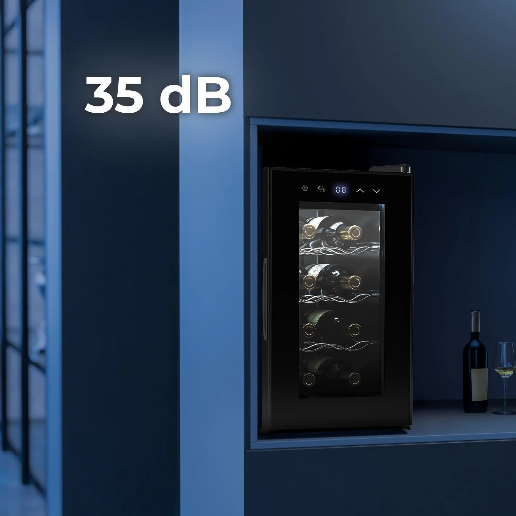 Cecotec Chłodziarka do Wina Bolero Grandsommelier 830 Coolcrystal 8 Butelek Termoelektryczna