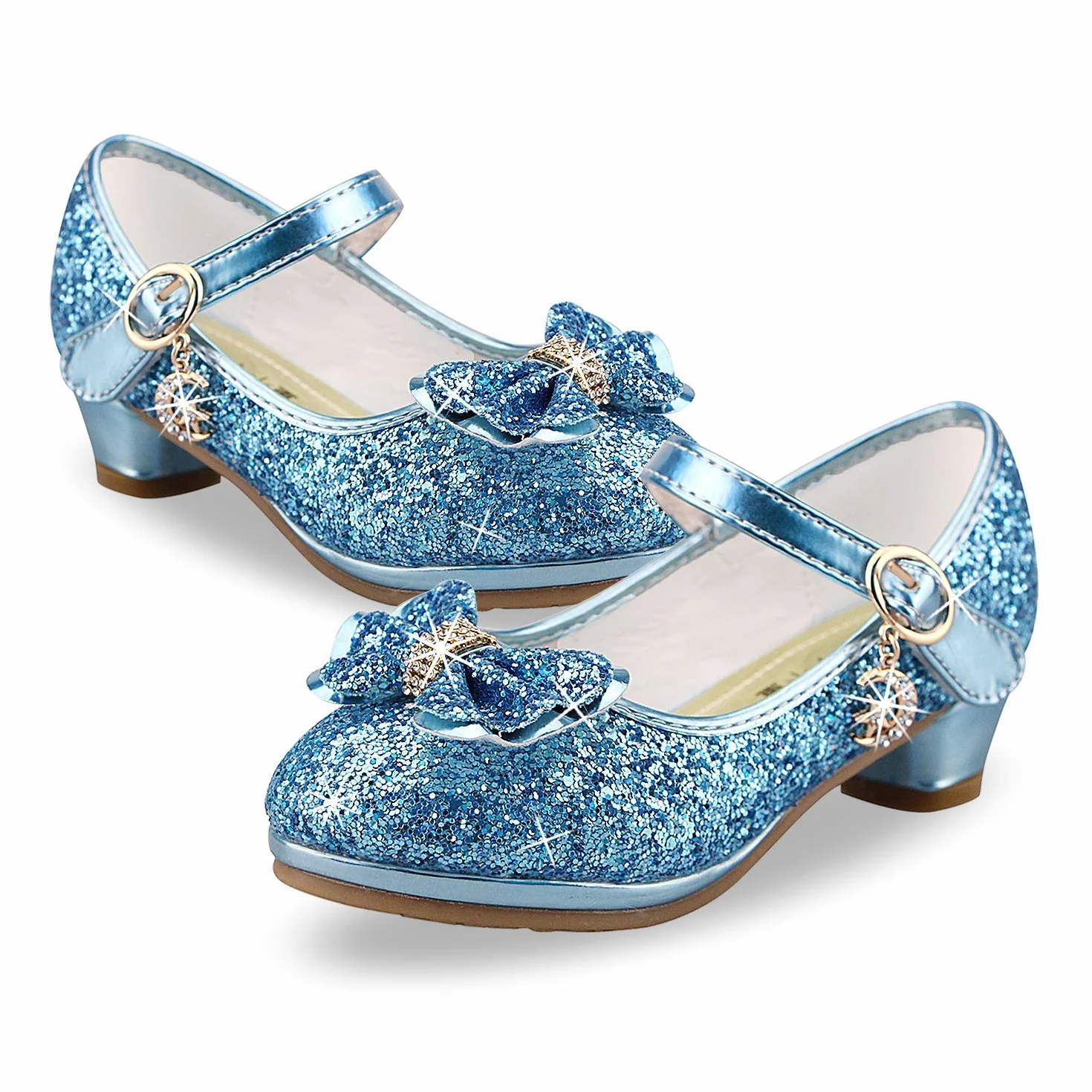 Dziewczęce buty z cekinami, buty na wysokim obcasie, dla małej księżniczki, buty na wysokim obcasie, cosplay, imprezę, czółenka, wesele, urodziny, sukienka