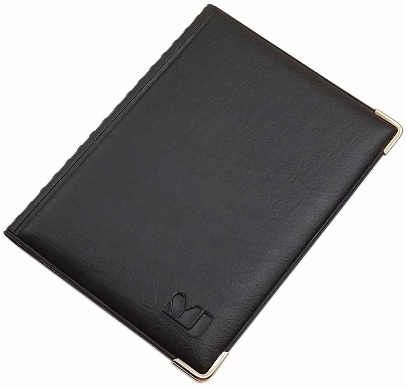 myledershop Etui na dowód osobisty i karty kredytowe z metalowymi narożnikami 10 kieszeni, Wzór 4 / czarny, standard size, Nowoczesny