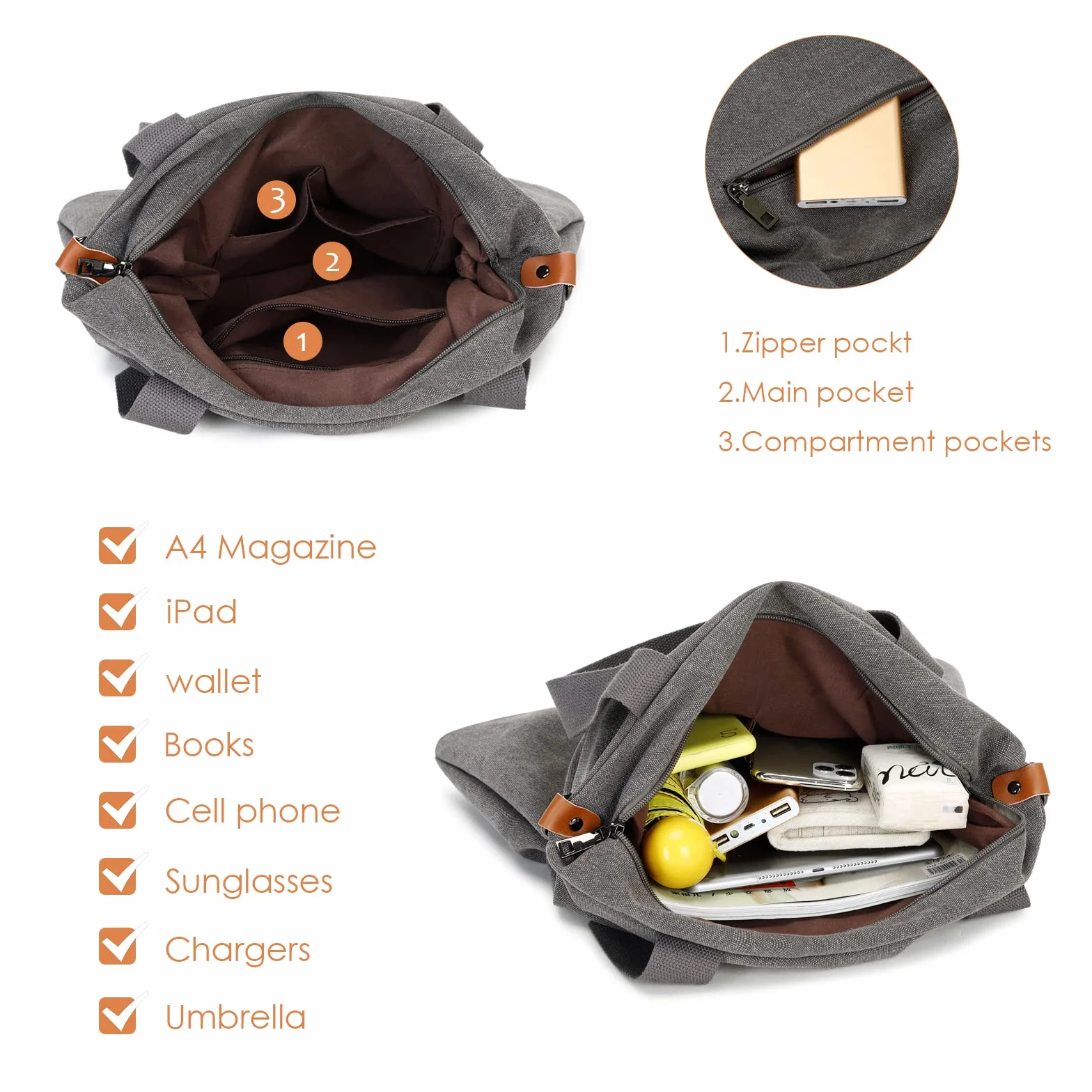 Myhozee Płótno Torebka damska - Crossbody Torba na ramię Crossbody Torba Crossover Dziewczęca Szkoła Szkolna Zakupy Szkolne