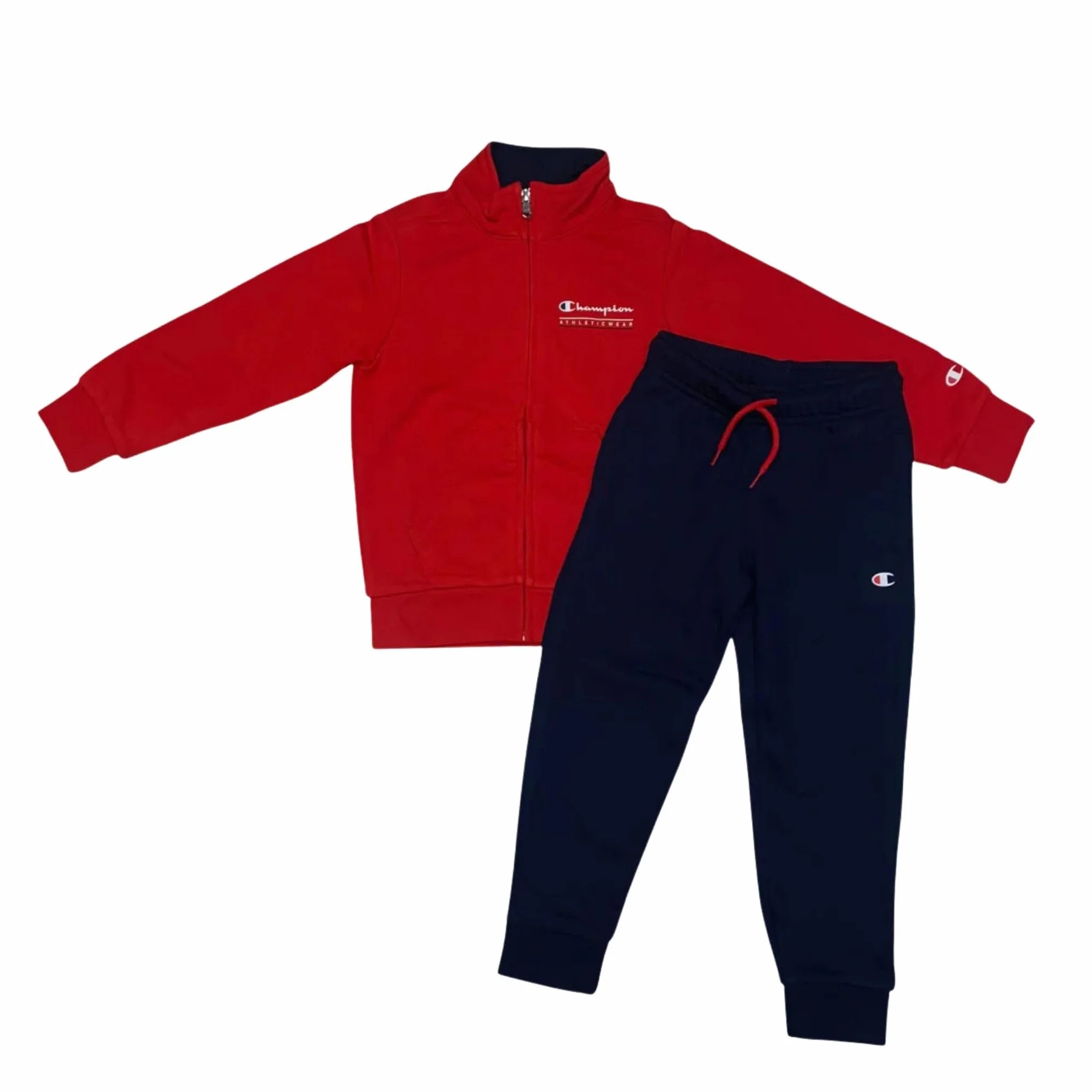 Champion Chłopięcy Legacy Boy-Graphic Full Zip Sweatsuit, Czerwony (RS011), 15-16 lat