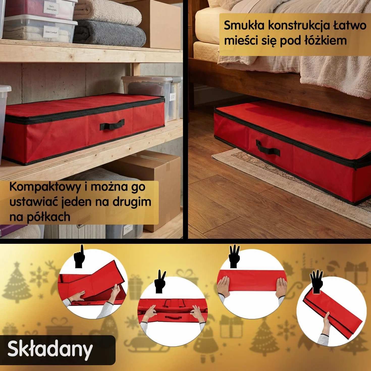 Mobi Lock Pudełko do Przechowywania Papieru Składany Organizer Czerwony Prostokątny z Zamkiem Mieści 24-30 Rulonów