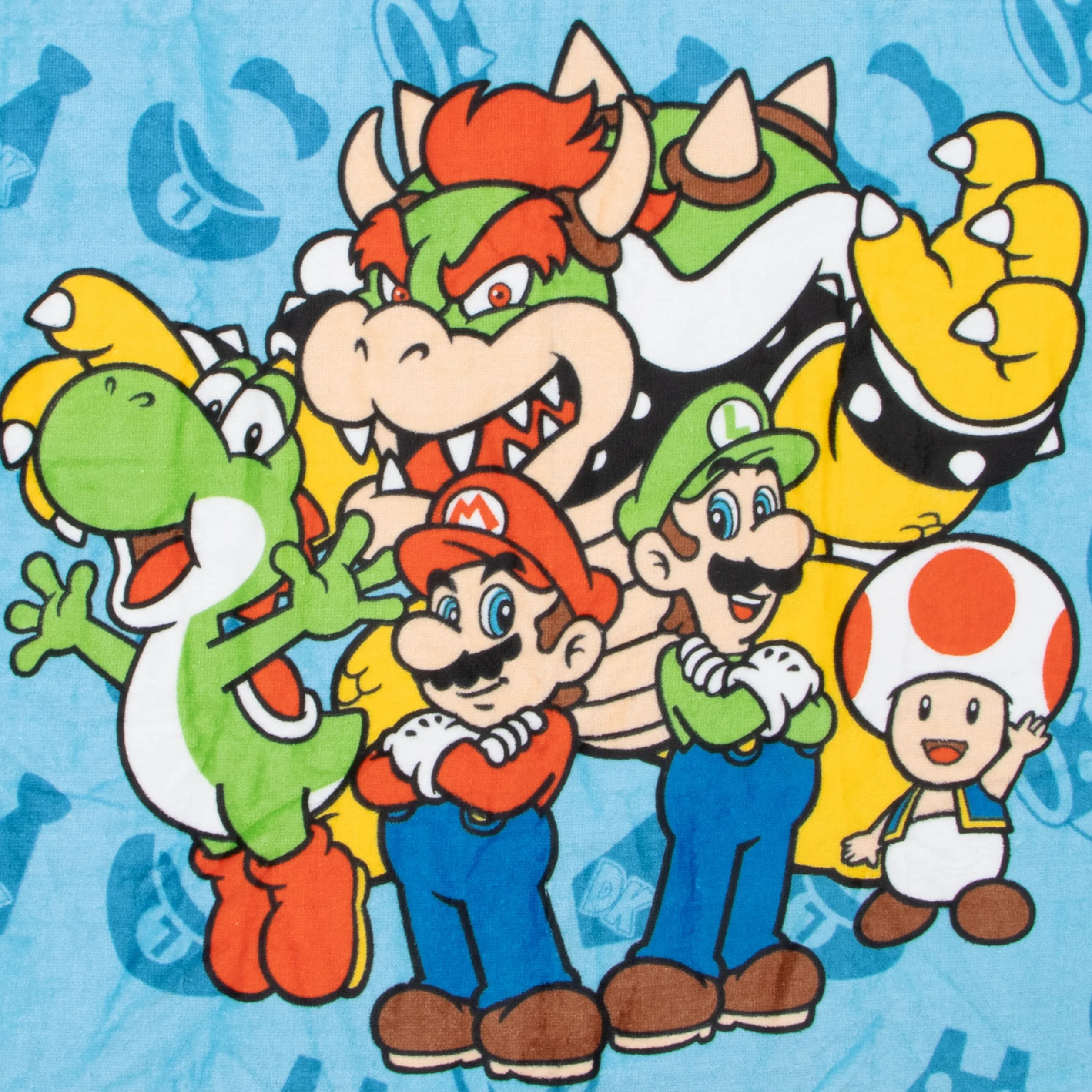 Super Mario Ręcznik Plażowy Dla Chłopców Z Kapturem, Niebieski One Size