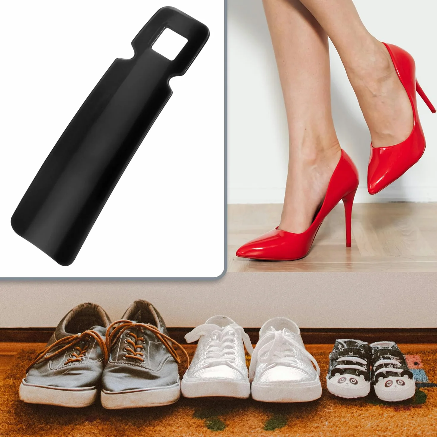 COM-FOUR® Lyzka do butów, lyzka do butów wykonana z tworzywa sztucznego o eleganckim wygladzie