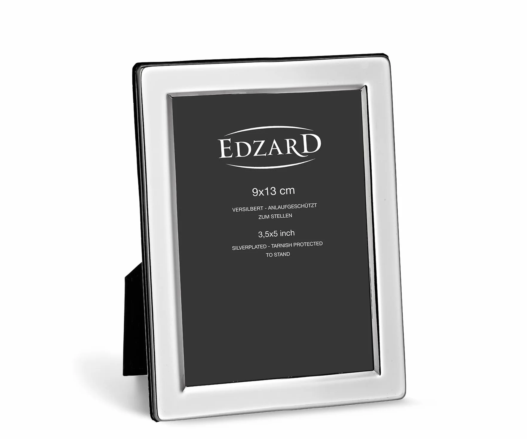 EDZARD Ramka na zdjęcia Salerno 9 x 13 cm, szlachetnie posrebrzana, odporna na matowienie, z aksamitnym tyłem, ramka na zdjęcia do postawienia