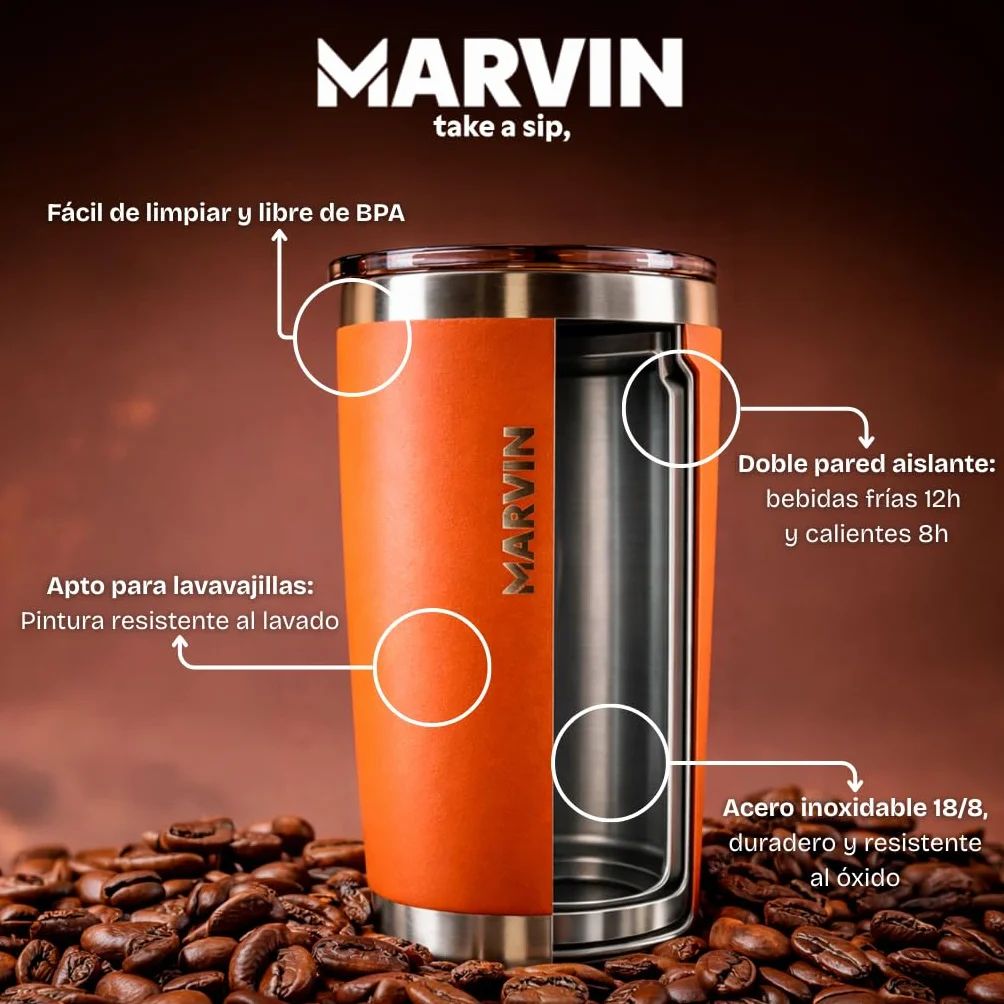 Termo Marvin The Warmed 600 ml termos ze stali nierdzewnej butelka na wodę bez BPA