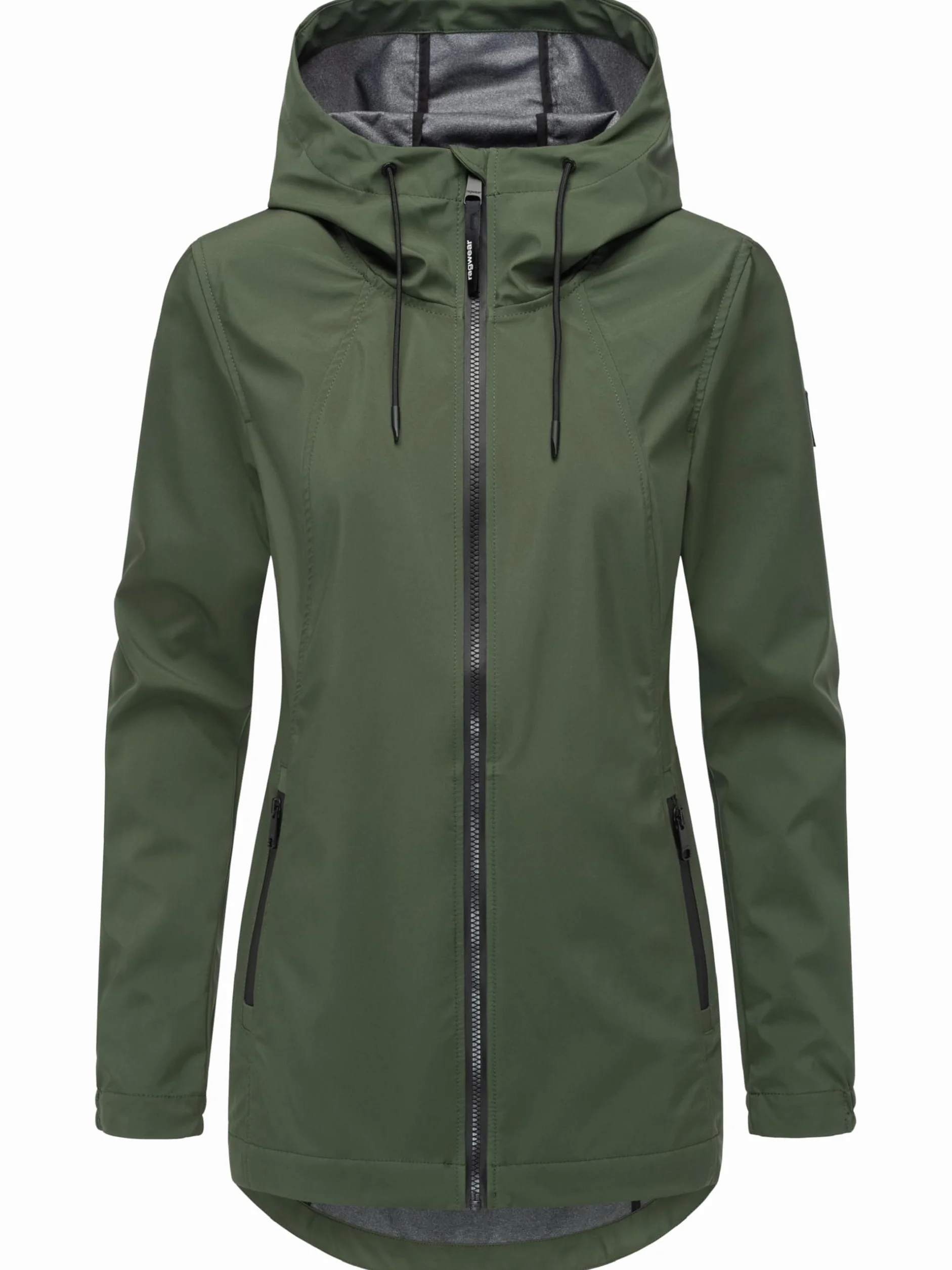 Ragwear Damska długa kurtka przejściowa, wodoodporna i oddychająca, krótki płaszcz z regulowanym kapturem, Zuzka Sport YOUMODO XS-6XL