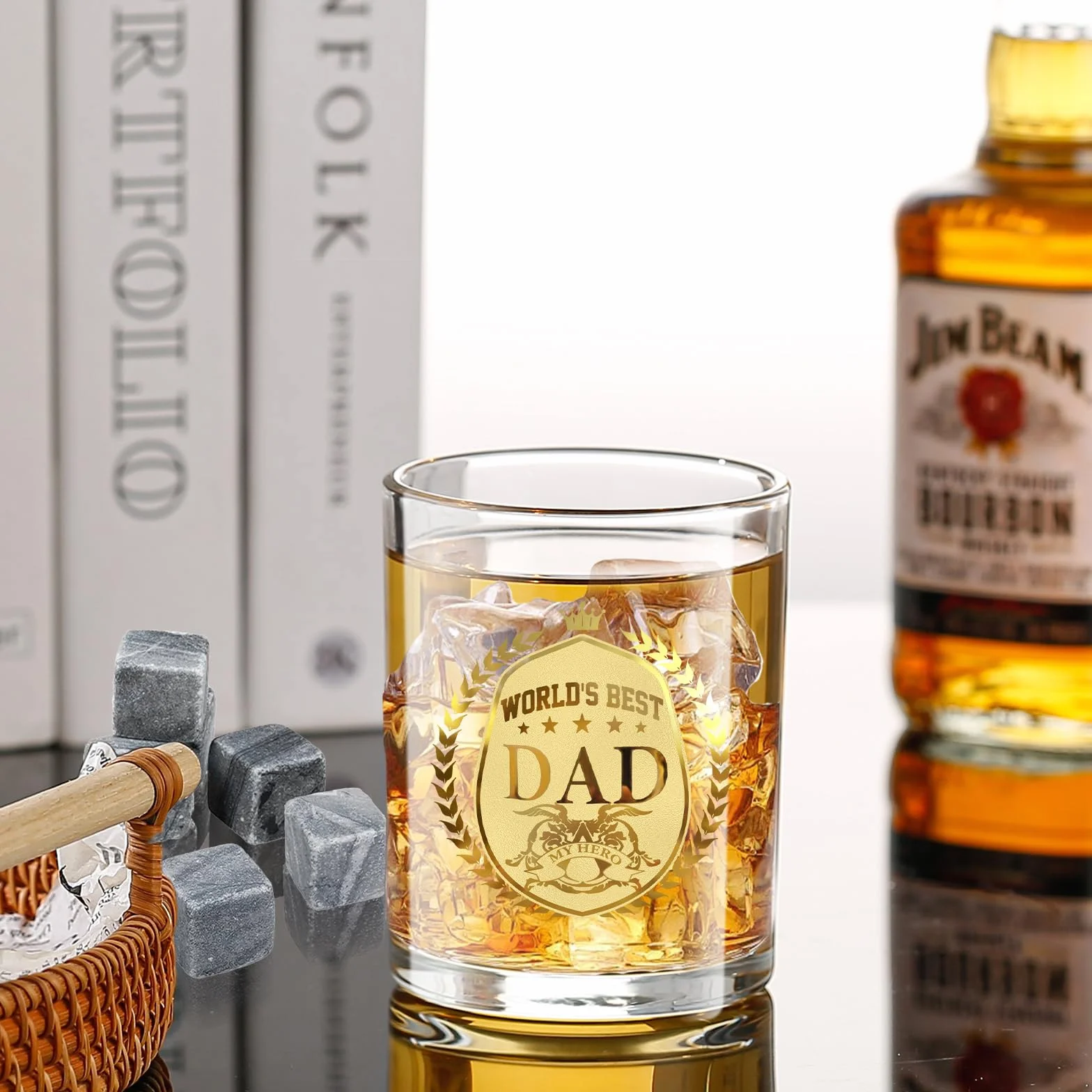 Spersonalizowany kieliszek do whisky prezent dla taty od córki i syna