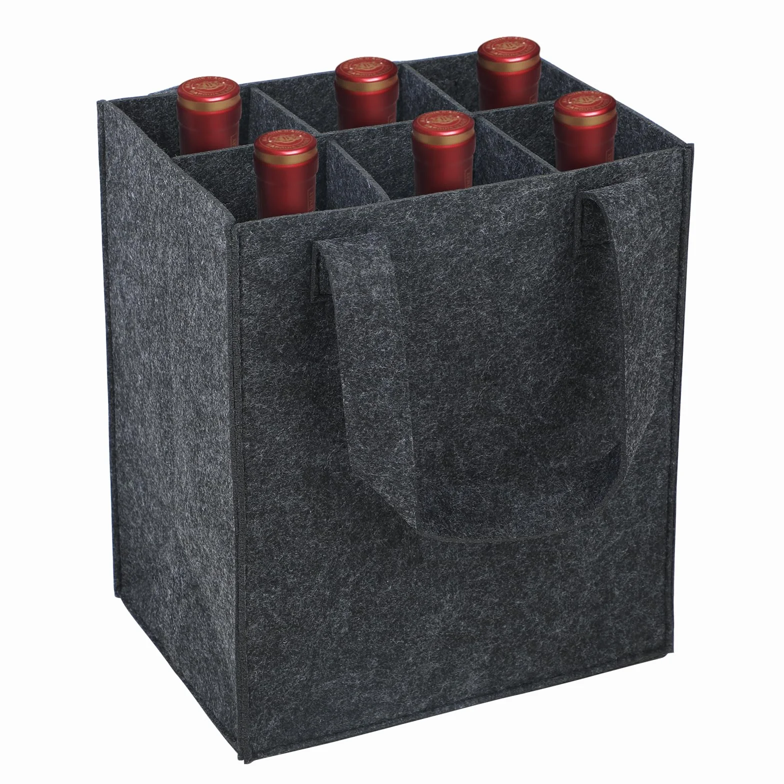 Torba na butelki z 6 przegródkami filc 3 mm 24x18x28 cm