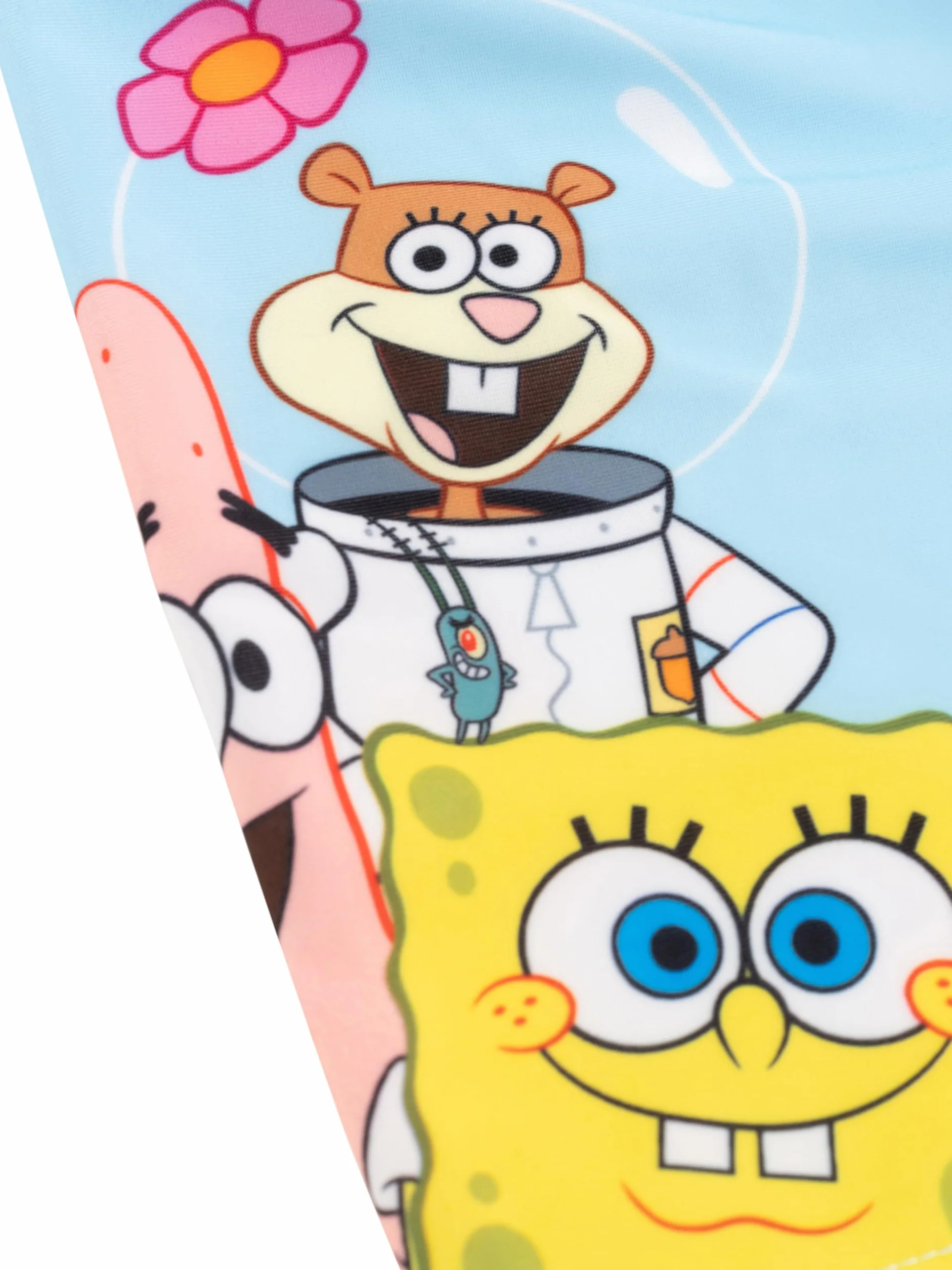 United Labels Spongebob Kanciastoporty kostium kąpielowy dwuczęściowy, ochrona UV 50, dla chłopców, niebieski, moda kąpielowa dla dzieci, z koszulką i kąpielówkami, strój kąpielowy