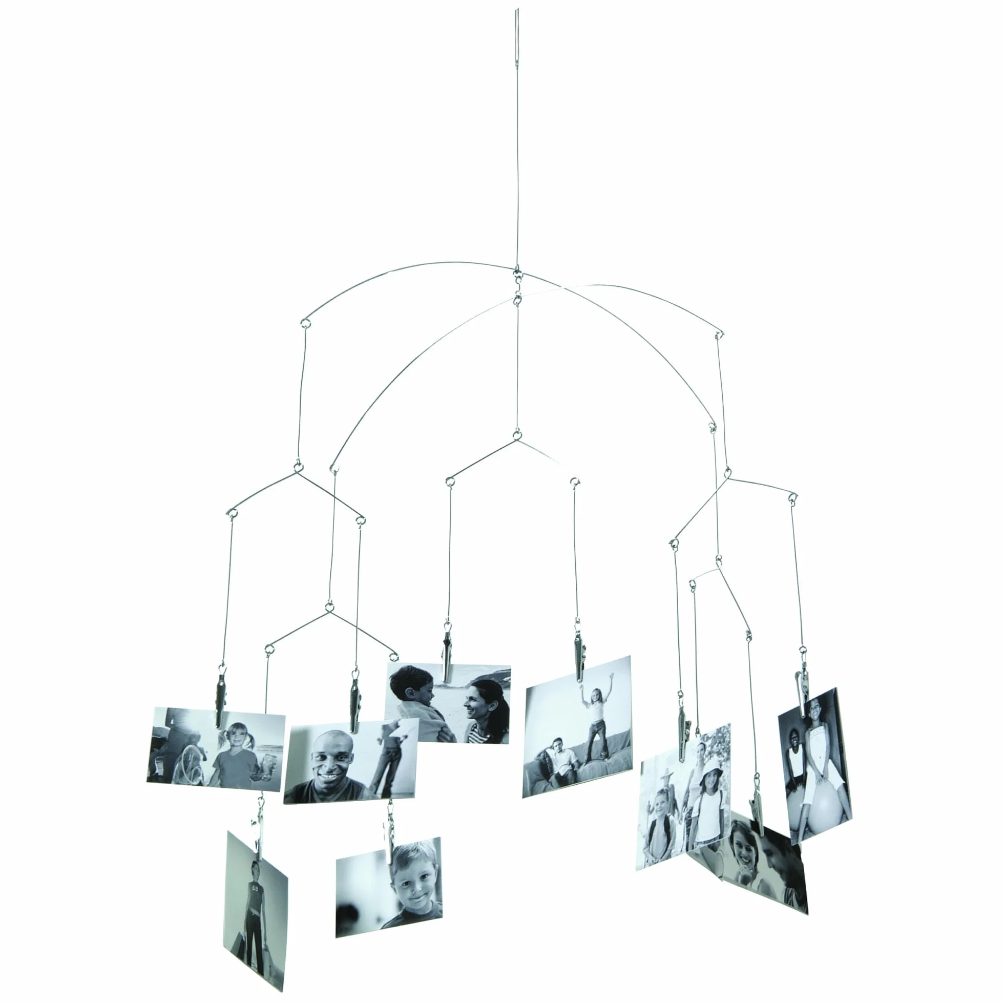 Kikkerland MH16 Steel 10-Clip Photo Mobile - srebrny