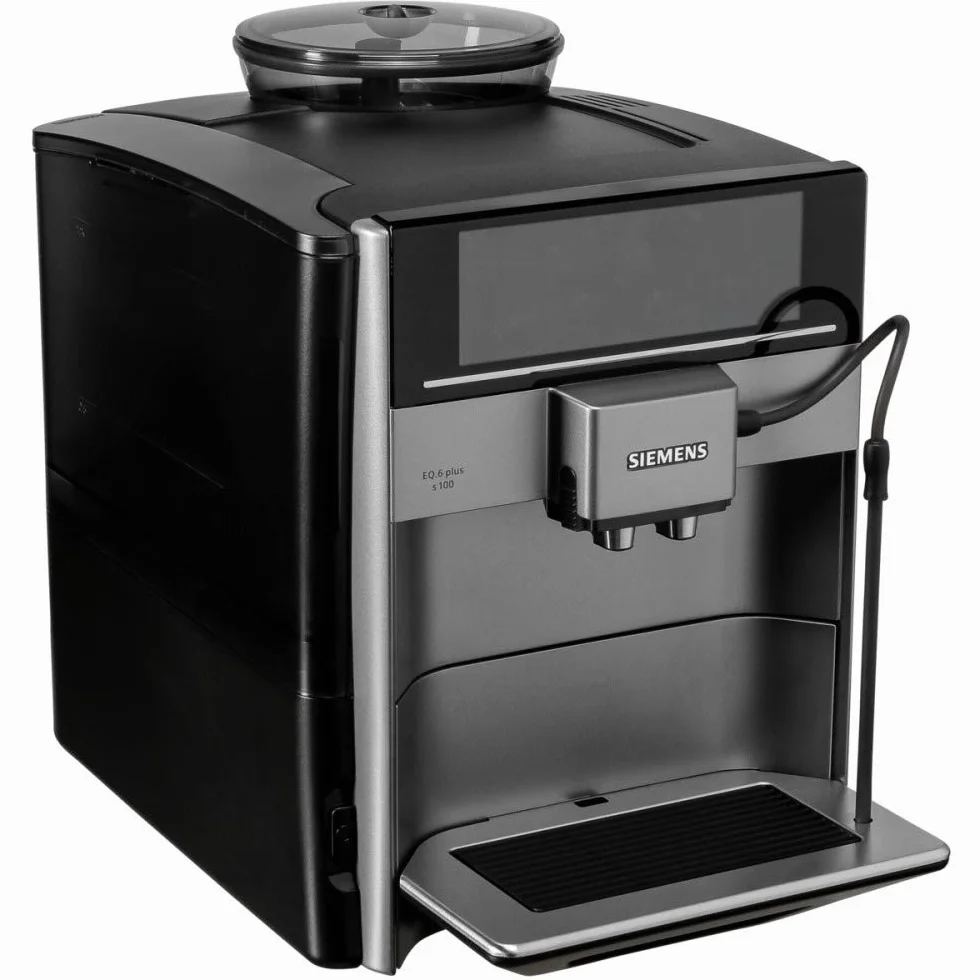 Siemens TE651209RW EQ.6 plus s 100 Automatyczny Ekspres Do Kawy, Plastik, 1500 W, 1.7 L, Czarno/Srebrny