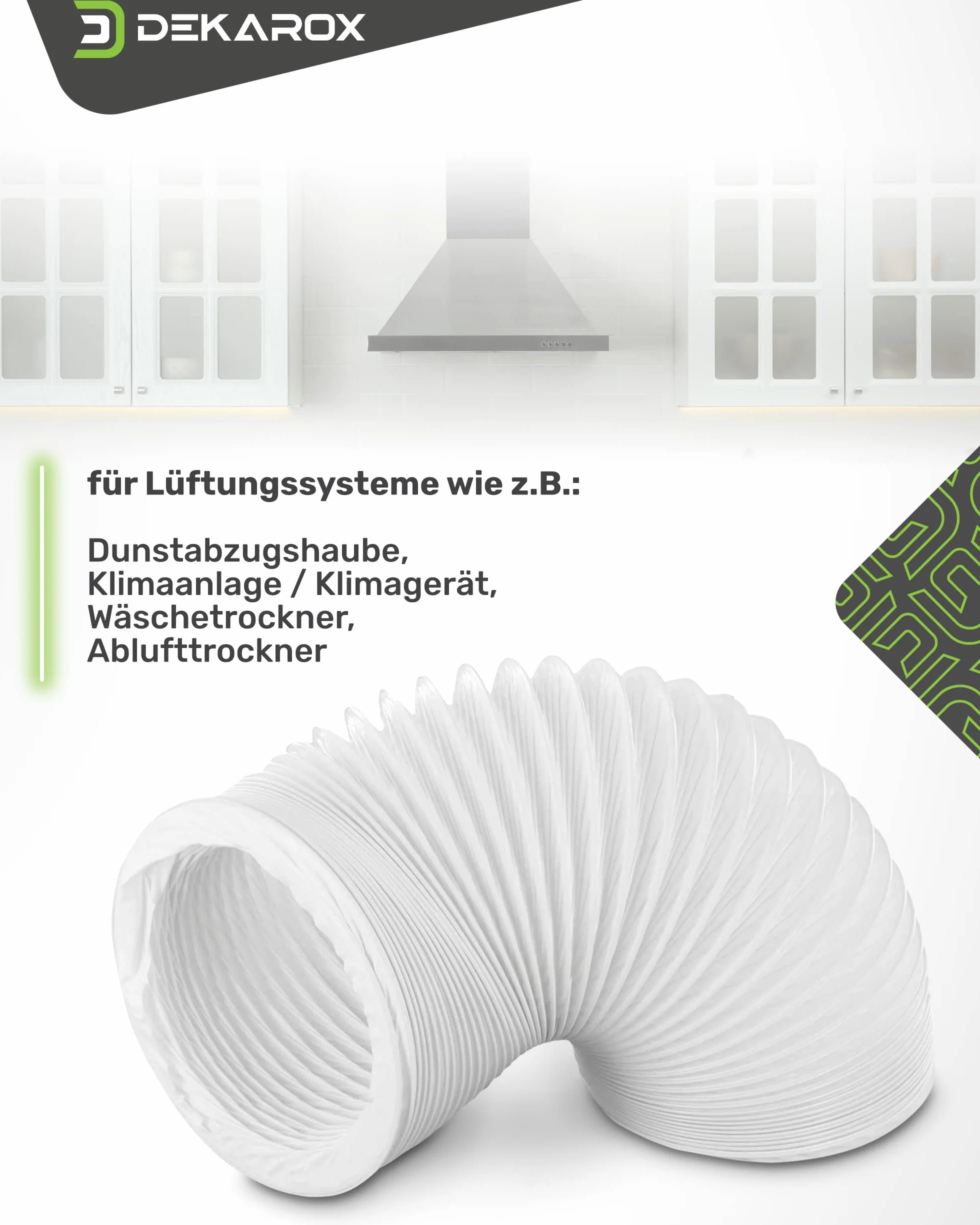 Wąż powietrza wylotowego PCW 1,5 m Ø 100/102 mm elastyczny do klimatyzatora 100 szt.