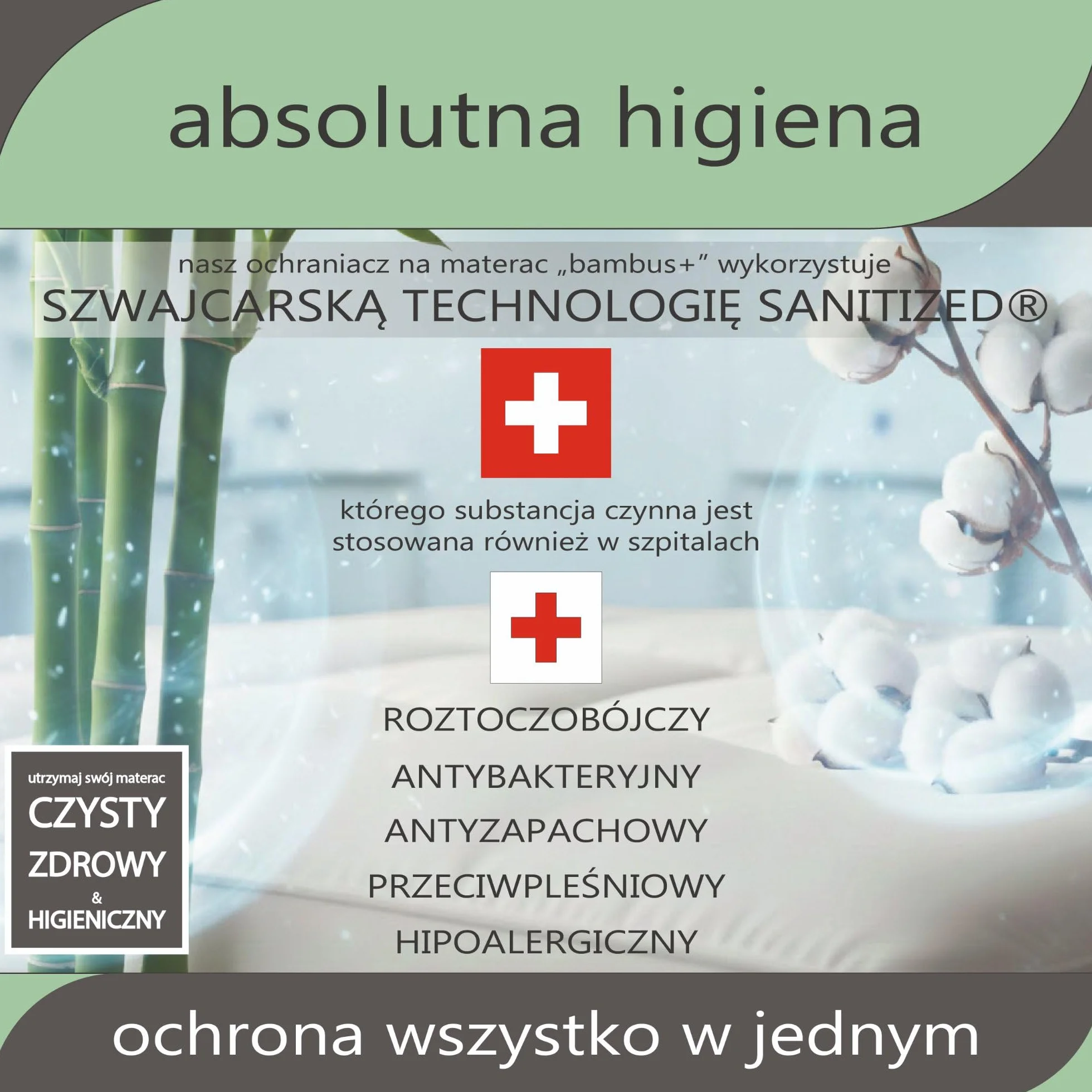 Twillie Ochraniacz na Materac 120 x 190 Bambus Wodoodporny Oddychający Bawełna Sanitized® Przeciw Roztoczom Antybakteryjny
