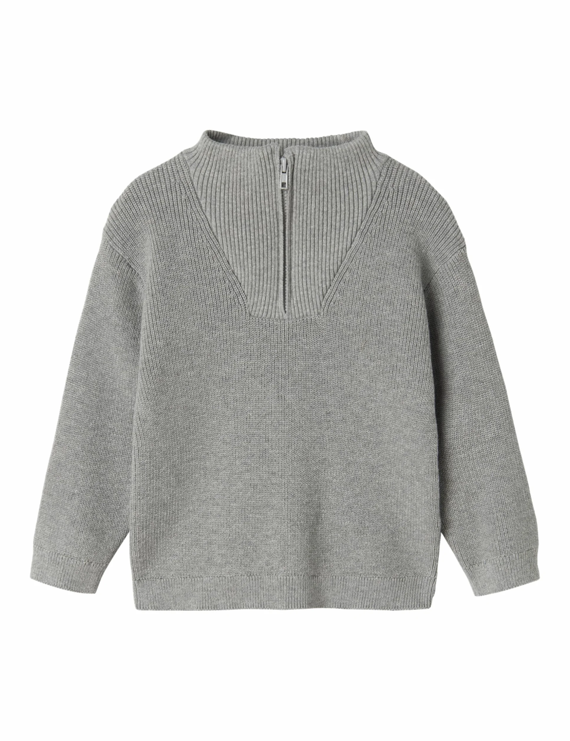 NAME IT Nmmnesolle Ls Knit, szary melanż, 92