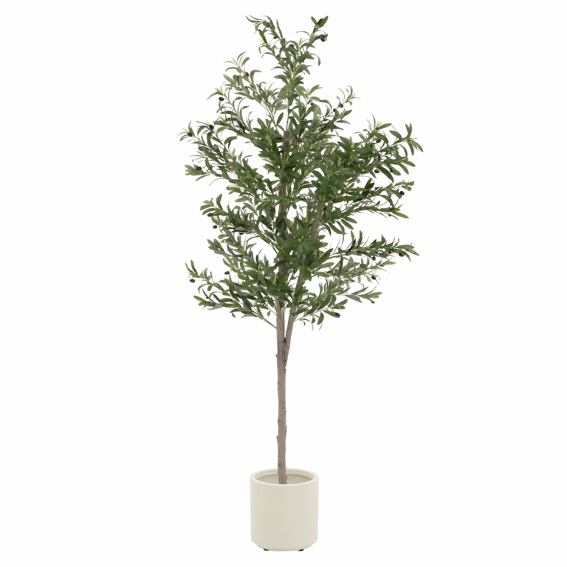 ML-Design Sztuczne Drzewo Oliwne 210 cm Duza Roslina Sztuczna z Naturalnym Pniem Drewna i Owocami Plastikowa Roslina w Doniczce do Uzytku Wewnetrznego i Zewnetrznego Realistyczne Drzewo Salonu i Biura