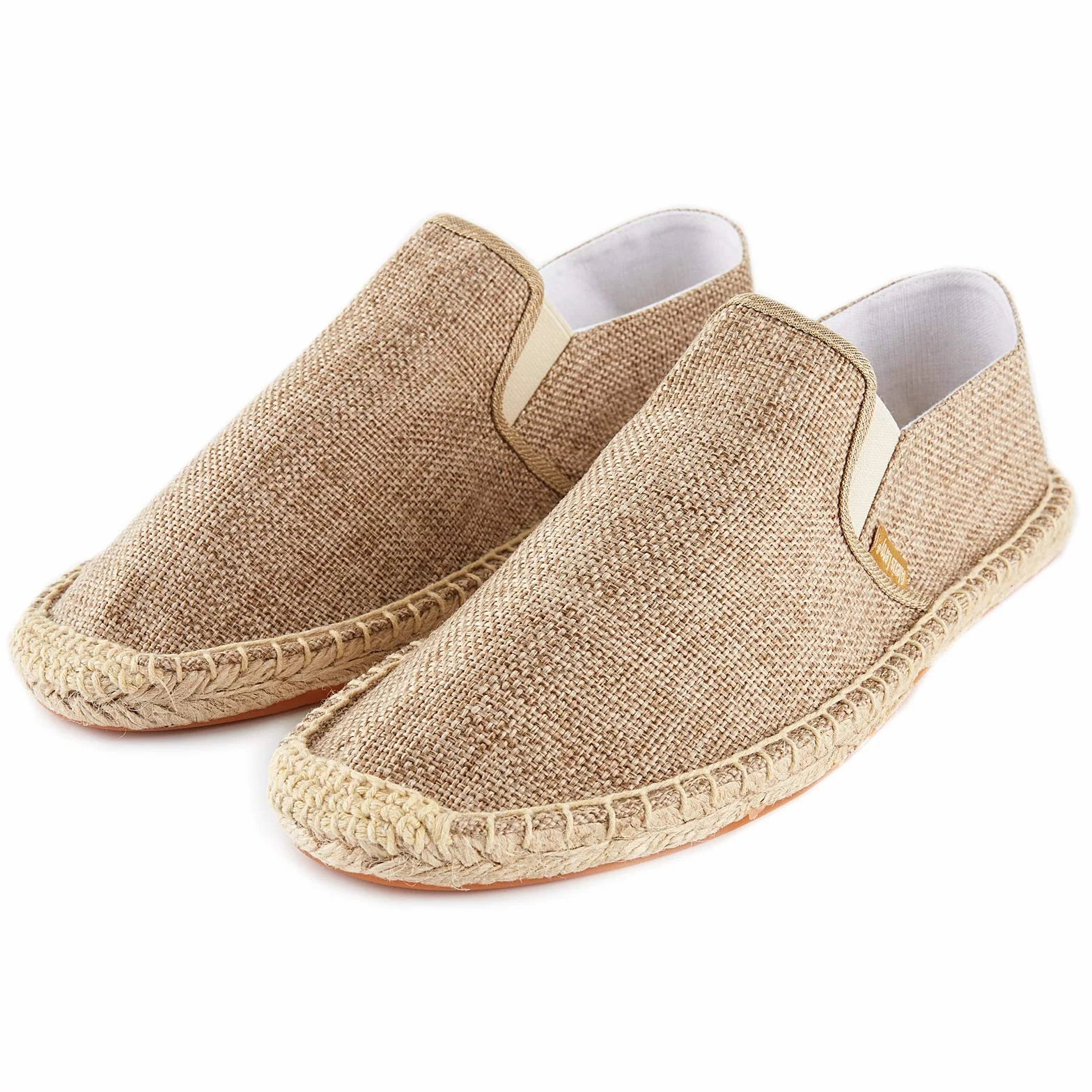 Alexis Leroy Jednolity kolor Slipper Espadryle Męski Flats Slip-On z płótna żaglowego Morela 44 EU