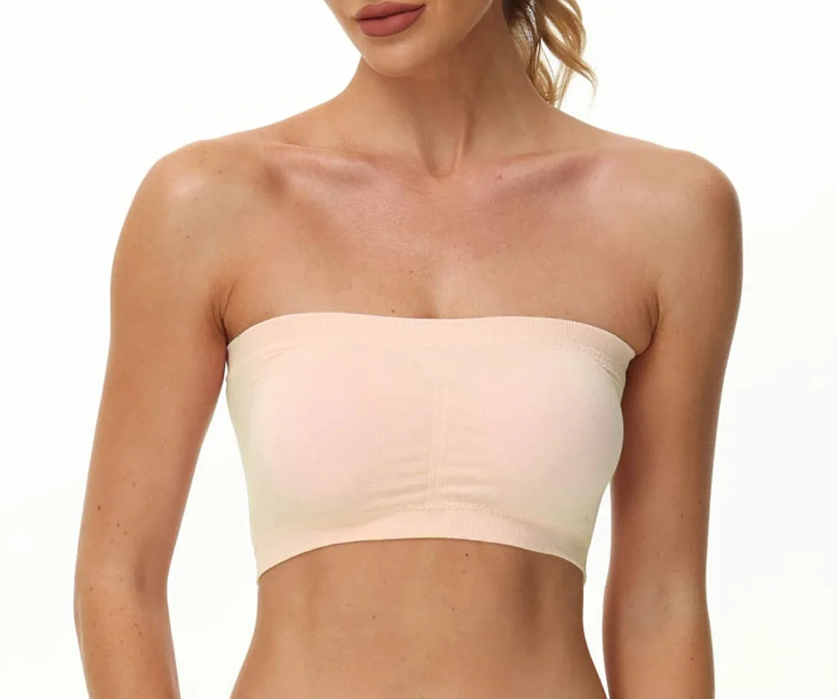 Zestaw damskich biustonoszy Bandeau Top, duże rozmiary, bez ramiączek, push-up, z wkładkami, 3 sztuki w opakowaniu
