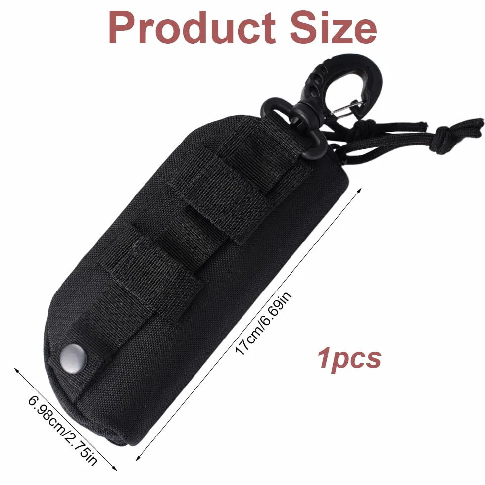 Taktyczne etui na okulary MOLLE, 17 x 6,98 x 6 cm, wodoodporne, twarde