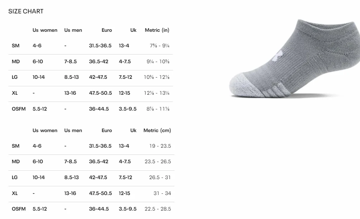 Under Armour No Show Uniseks Skarpety Essential No Show 6-pak