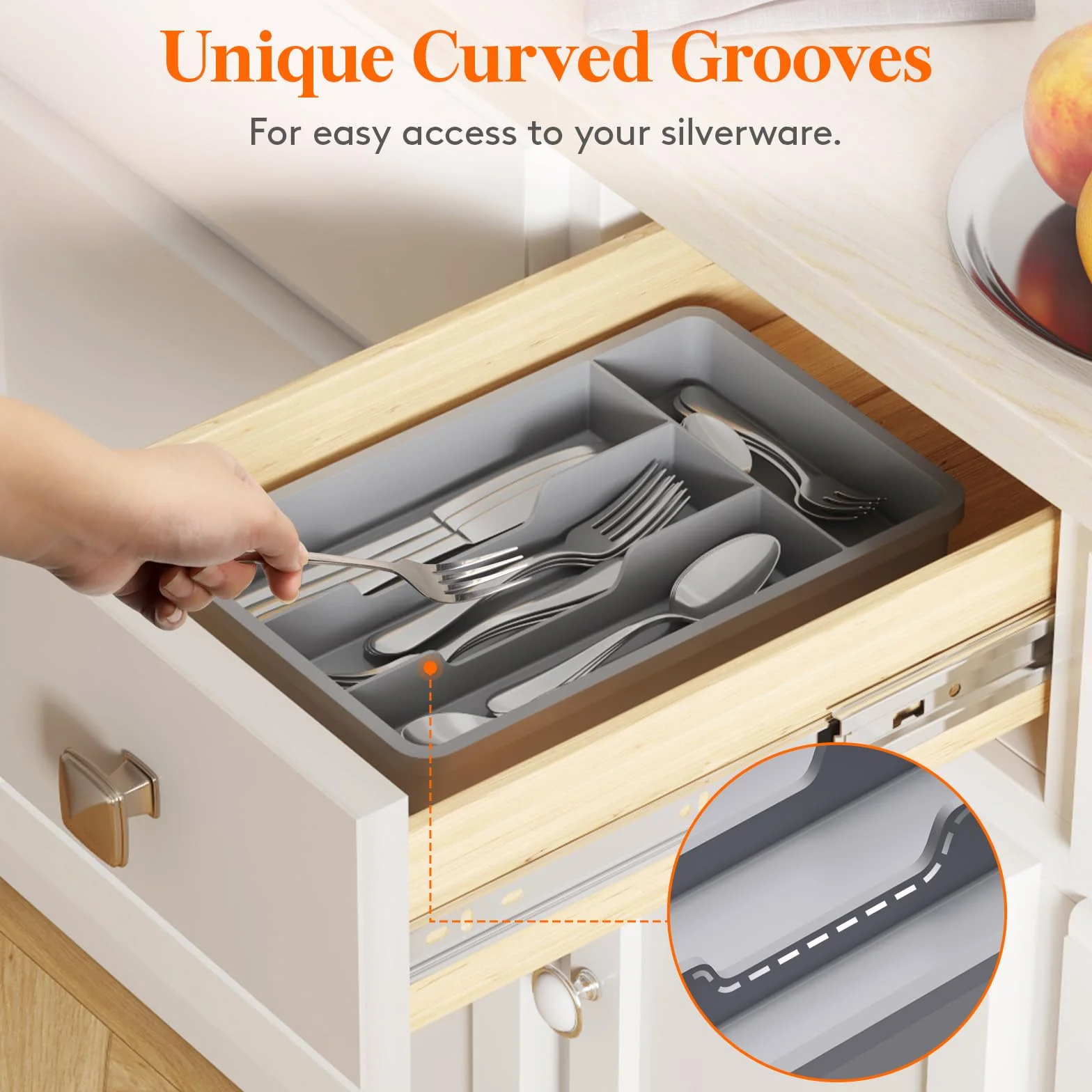 Lifewit Organizer na sztućce 4 przegródki 19,8 x 31,5 cm do szuflady