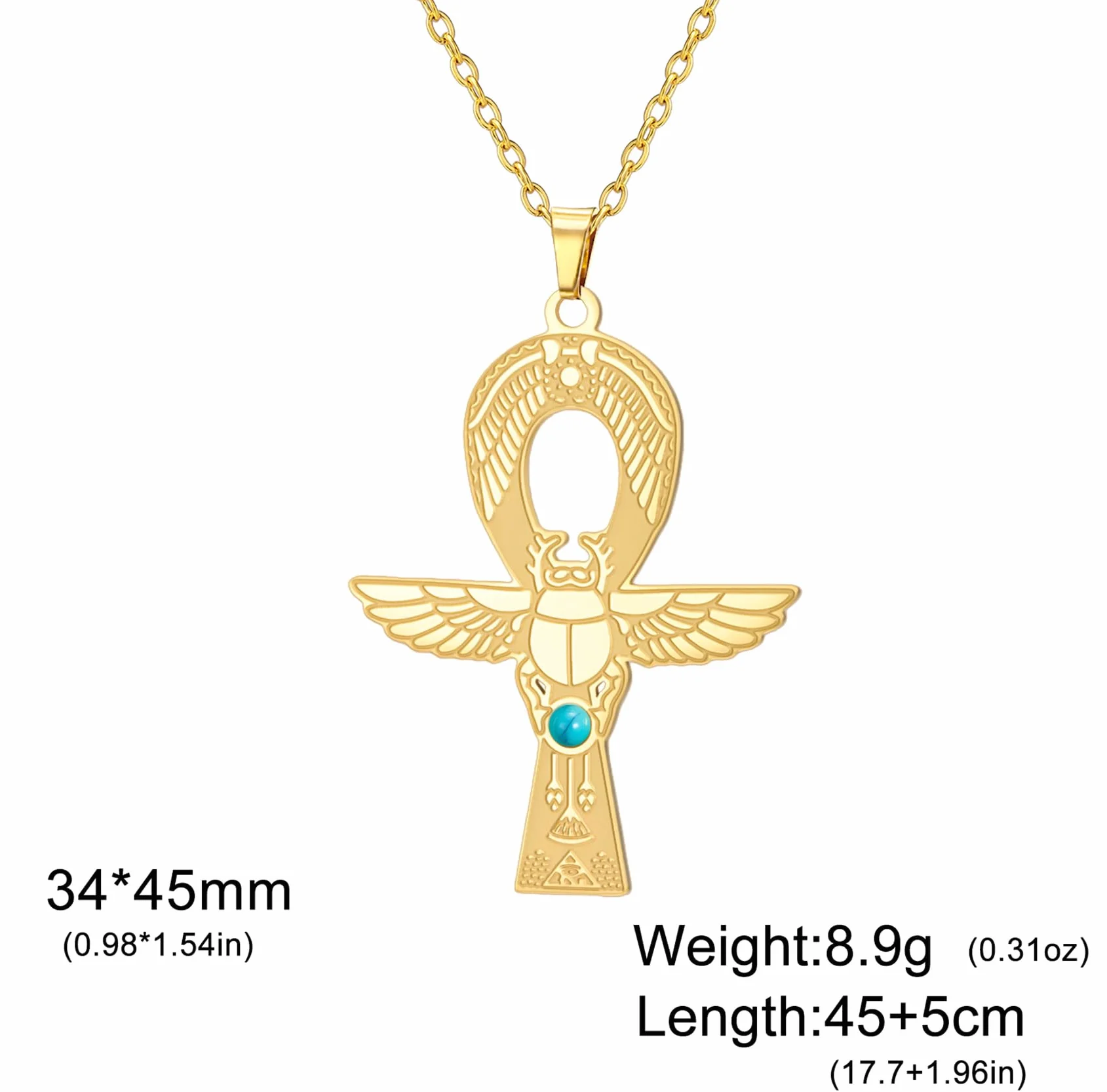 Ankh Cross Scarab Beetle naszyjnik dla kobiet klucz życia egipska Izyda wisiorek starożytny egipski amulet ochronny biżuteria religijna kartusz prezent