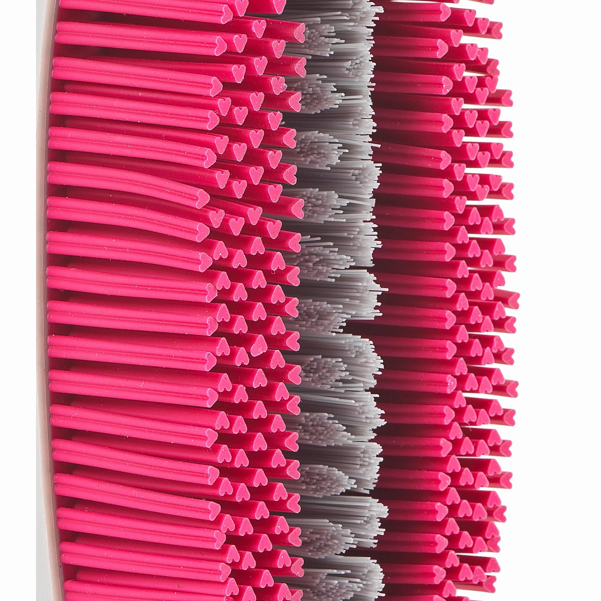 Kleeneze KL078957EU7 2 in 1 Rubber Head Scrubbing Brush, Carry Handle for Easy Use, Cleans Dishes/Pots Quickly, Pink/Grey