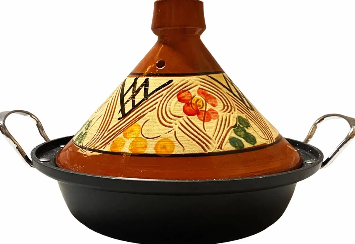 Ceramika Tajine i odlew aluminiowy indukcyjny | Uchwyty | Odpowiedni dla 4-8 osób - Wszystkie źródła ciepła | Ø 30cm
