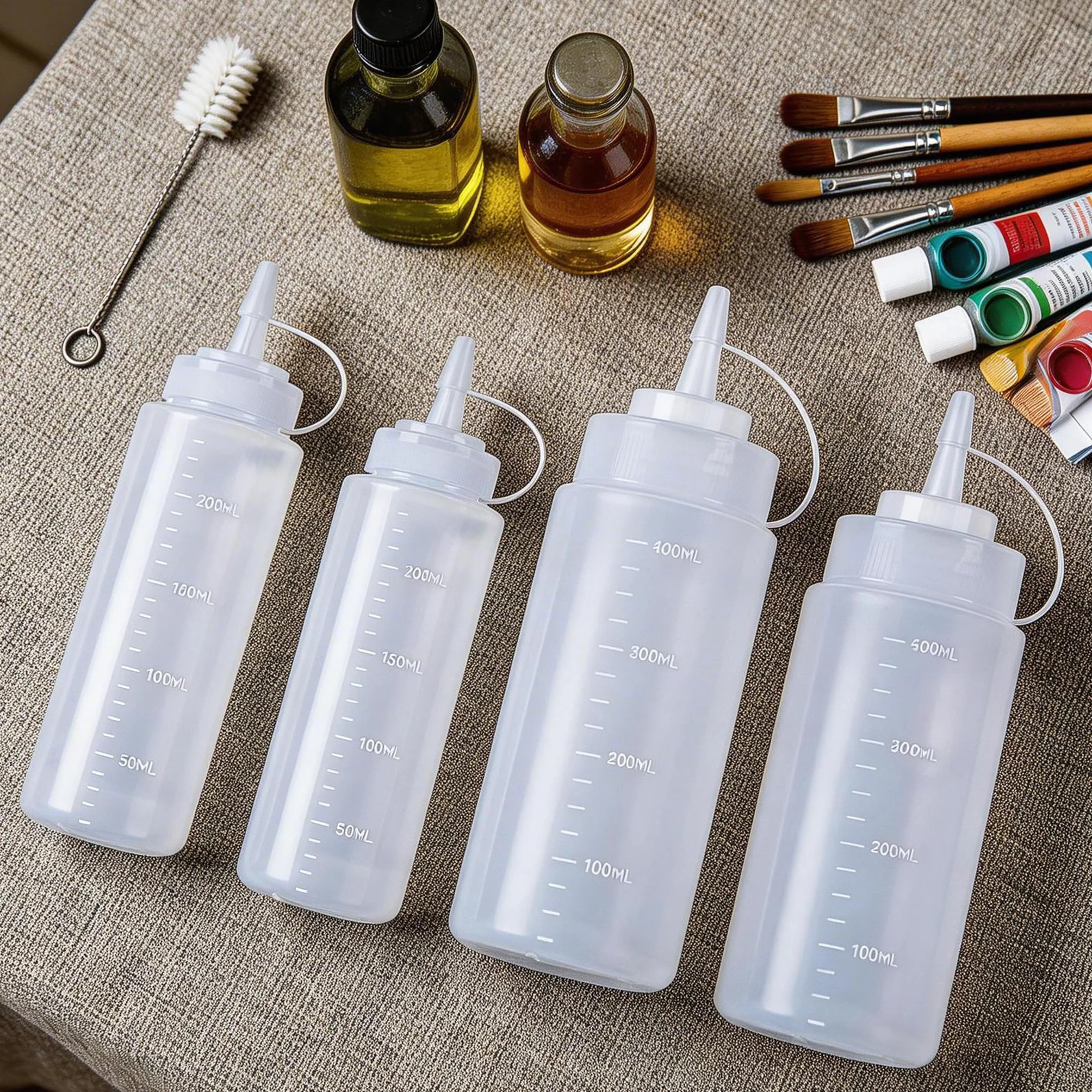 Butelki do wyciskania 250 ml 500 ml z rozpylaczem dozujące sosy olej ketchup