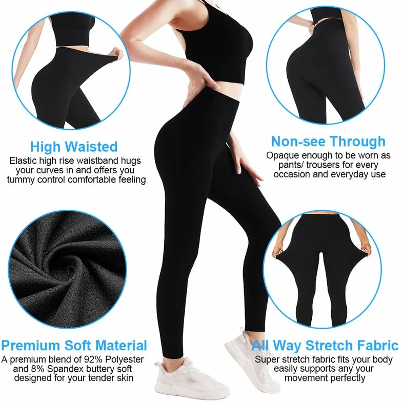 Flintronic Damskie legginsy sportowe, długie spodnie gimnastyczne damskie, spodnie fitness slim fit, spodnie damskie, spodnie z wysokim stanem elastyczne/miękkie do fitnessu jogi kolarstwa
