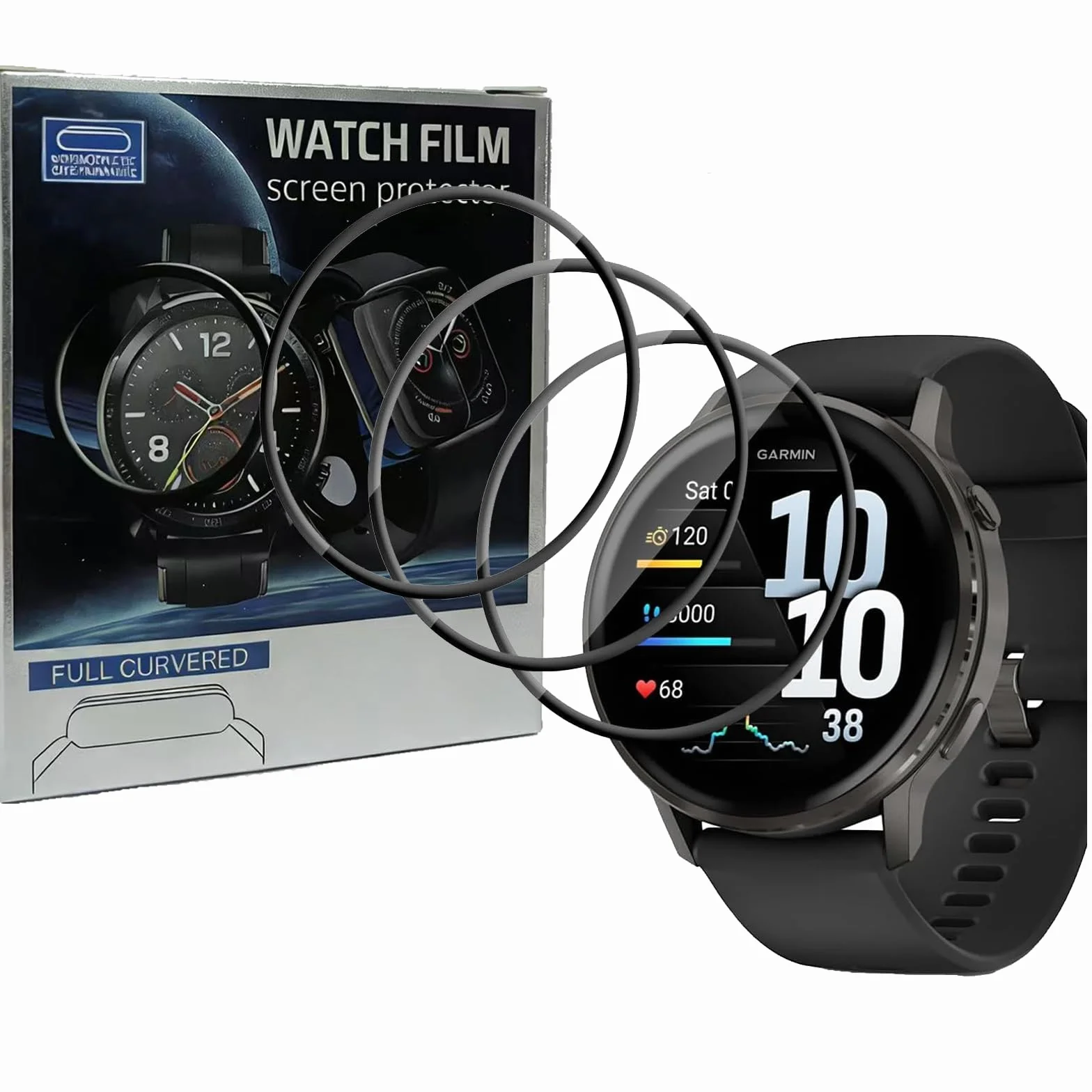 Folia ochronna do Garmin Vivoactive 5, szkło ochronne, szkło na telefon komórkowy, twardość 9H, odporna na zarysowania do Garmin Vivoactive 5, folia ochronna na ekran, 3 sztuki