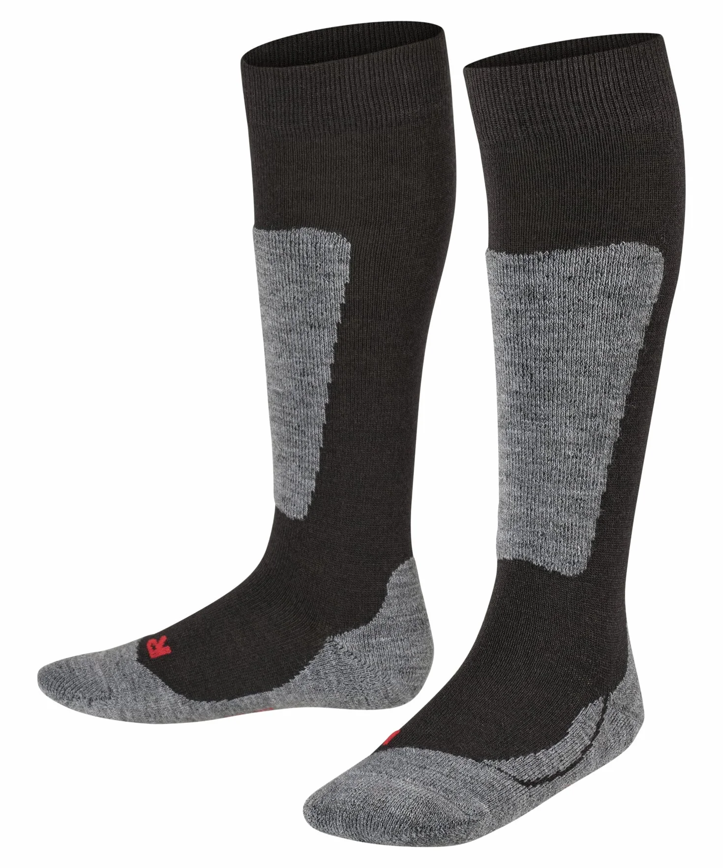 FALKE Uniseks - dzieci Skarpety narciarskie Active Ski K Kh Wełna ciepłe grube 1 Para, Czarny Black 3000, 31-34
