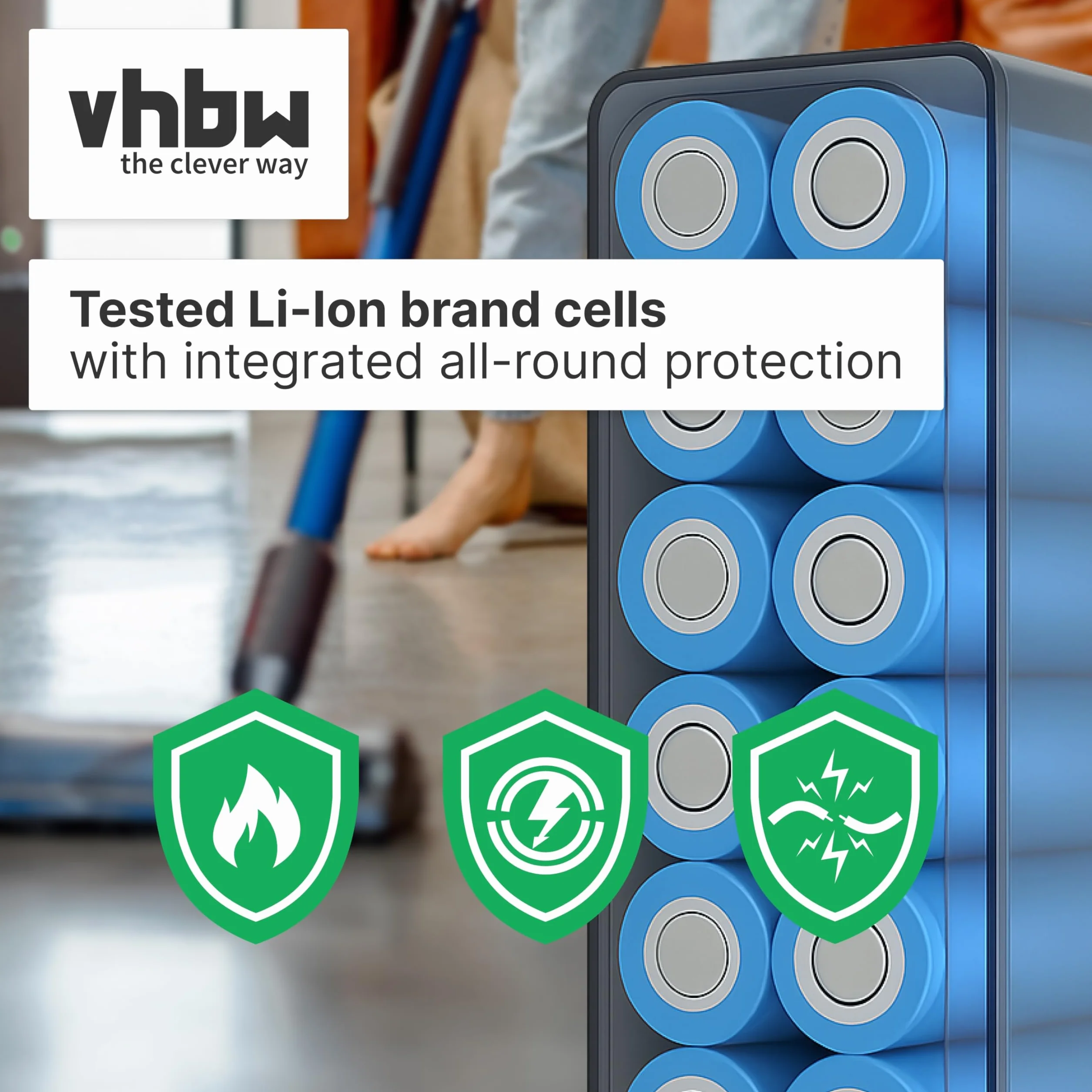 vhbw Bateria kompatybilna z Dyson V15 Detect, V15 Detect Absolute Extra odkurzacz ciemnoszary (3600mAh, 25,2V, Li-ion)