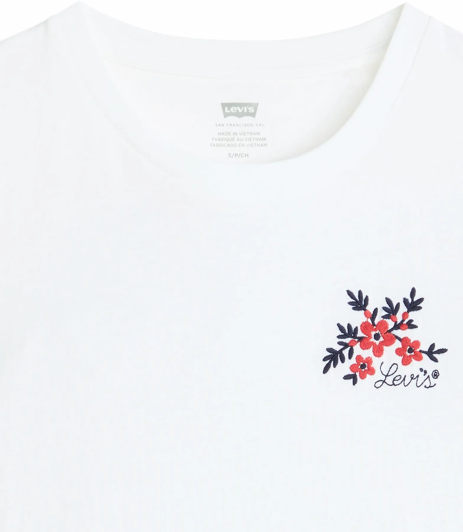 Levi's The Perfect Tee Vicki Floral Bw Embroid, Vicki Floral Bw Embr, XS