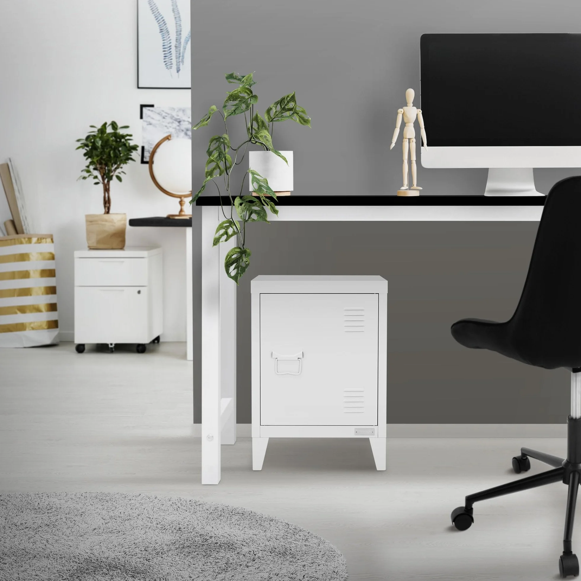 ML-Design uniwersalna szafka metalowa biała 40x30x57,5 cm stalowa z drzwiami kompaktowa