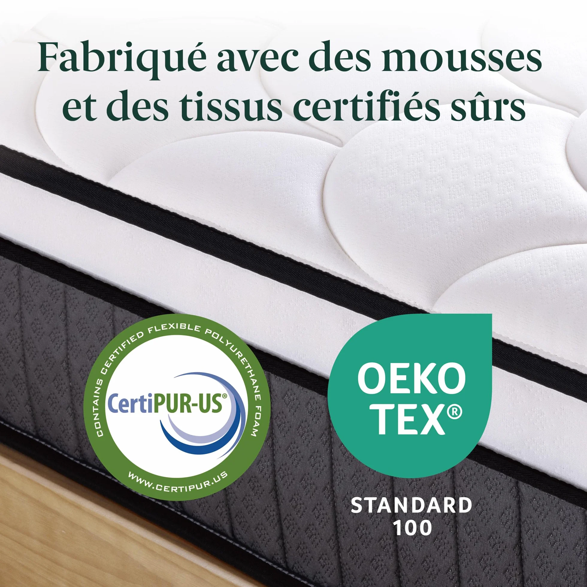 Zinus Materac hybrydowy, Memory Foam, biały, pojedynczy