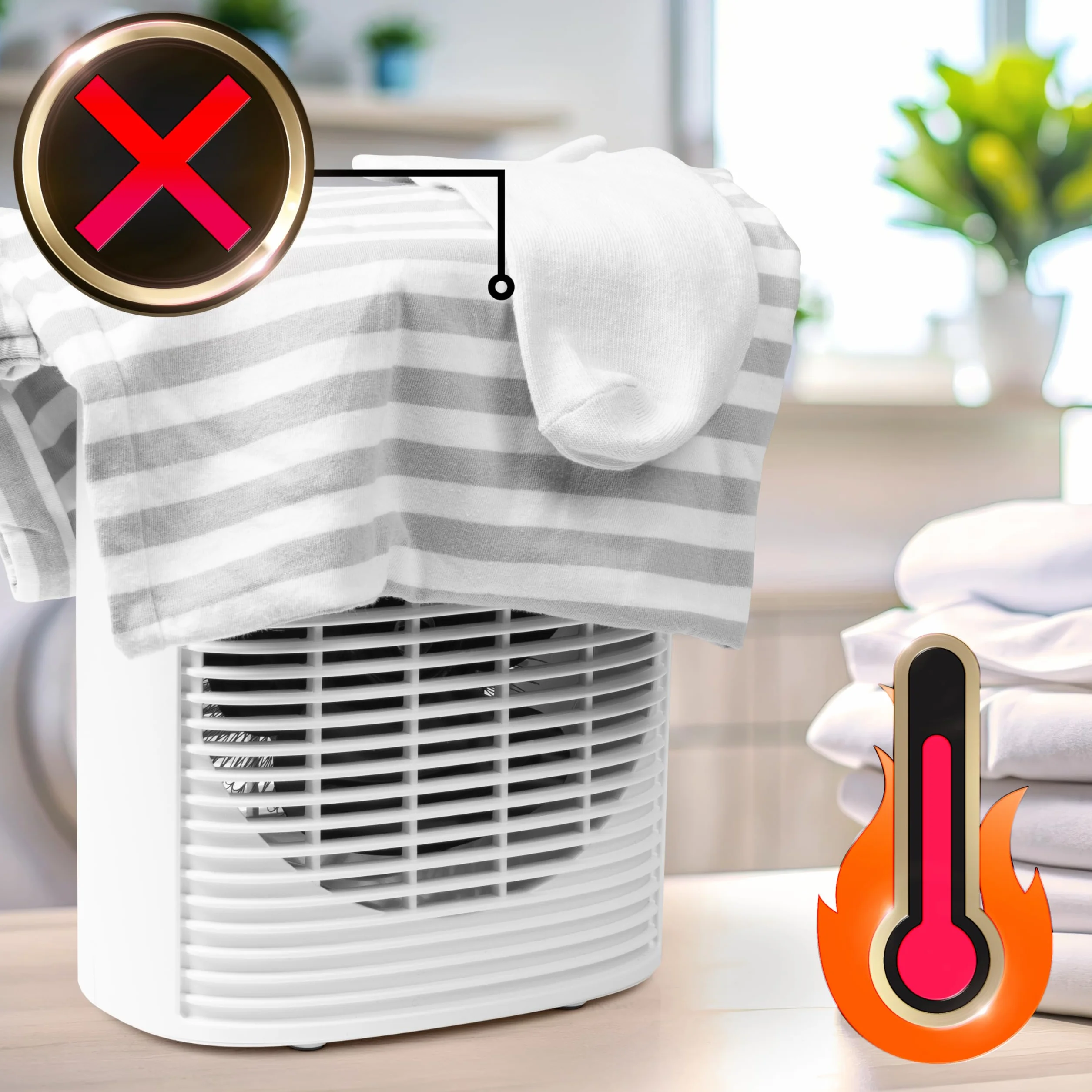 Duronic HV32 WE Termowentylator farelka elektryczna mini grzejnik elektryczny z termostatem przenośny 2 tryby grzania nagrzewnica kolor biały