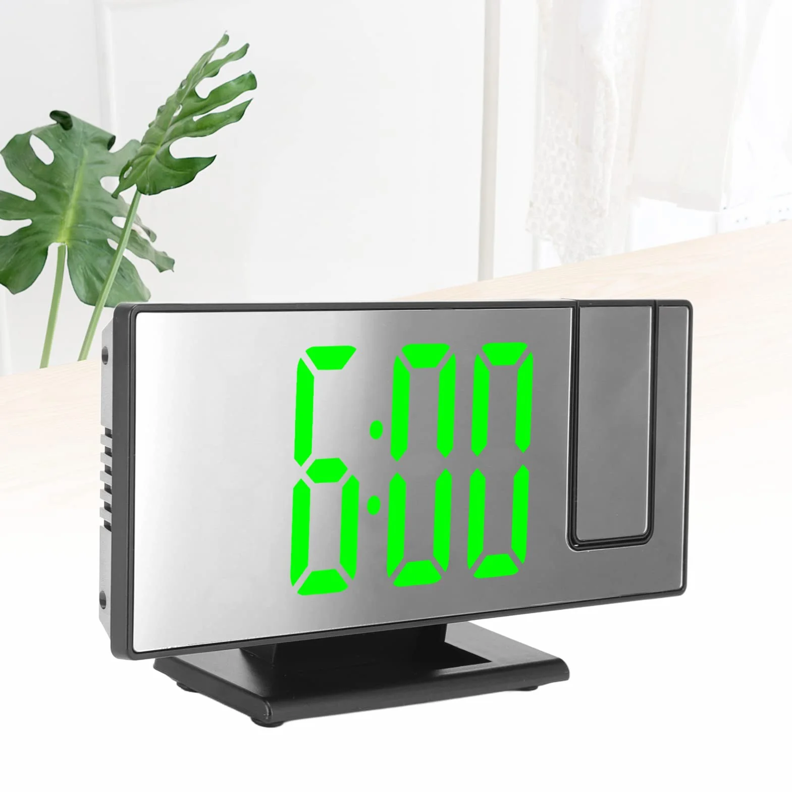 Cyfrowy Budzik z Projekcją LED 180° na Ścianę i Sufit, Zasilanie Bateryjne USB
