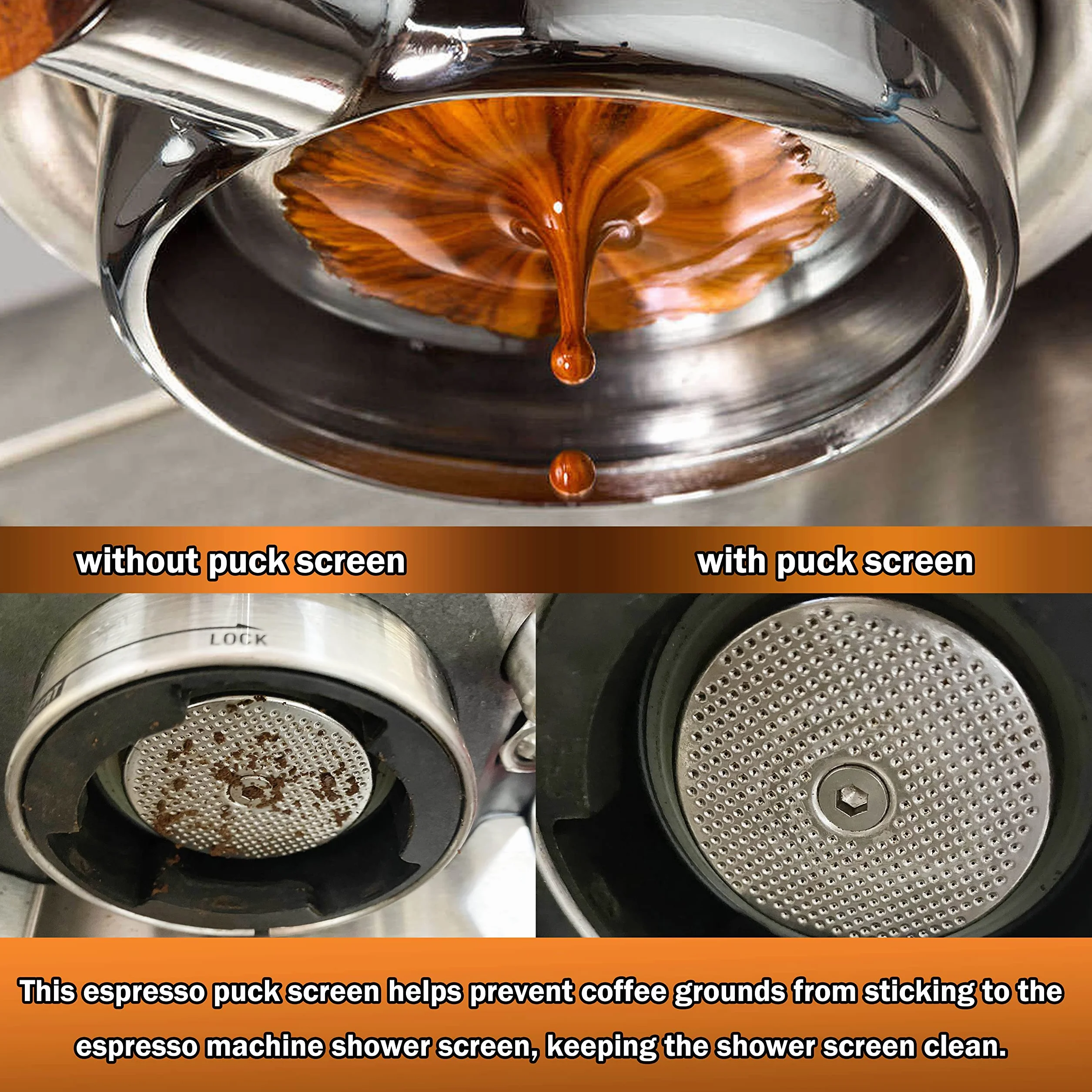 NEOUZA Krążek do espresso, 53,5 mm, wielokrotnego użytku, 1,7 mm, grubość 150 μm, stal nierdzewna, profesjonalny, dla baristy, filtr do kawy, siatka, do kolby, portafilter