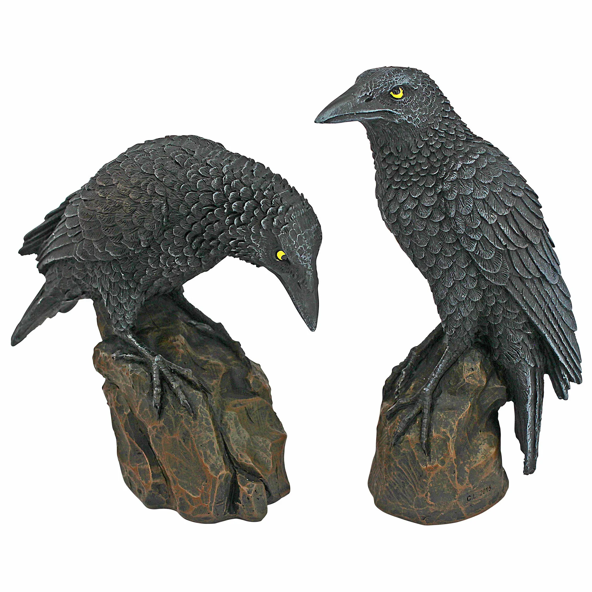 Design Toscano CL6170 Mystic Night Raven gotyckie statuetki 15 cm zestaw żywica poliestrowa