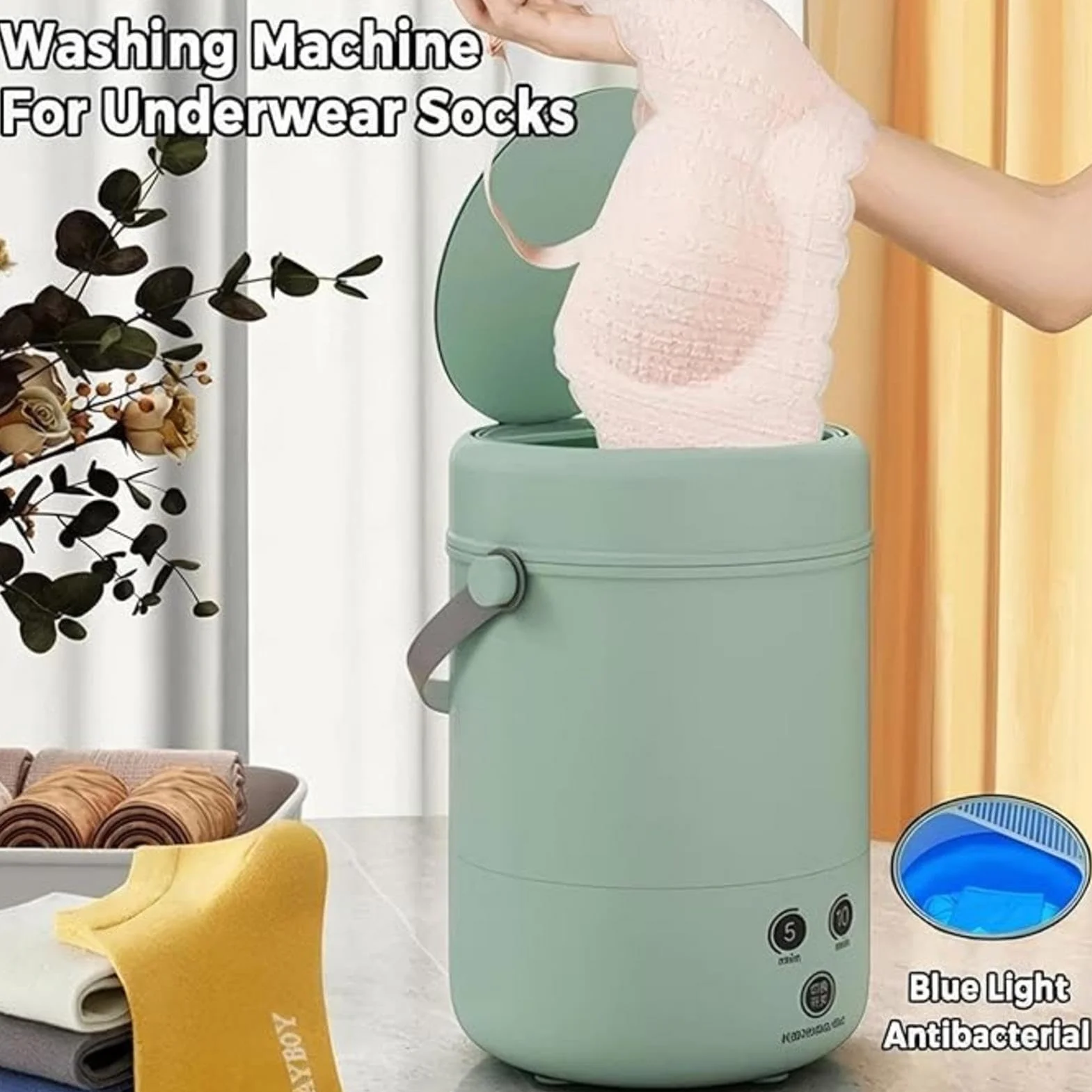Portable Washing Machine 3.8L Mini for Underwear Socks Travel