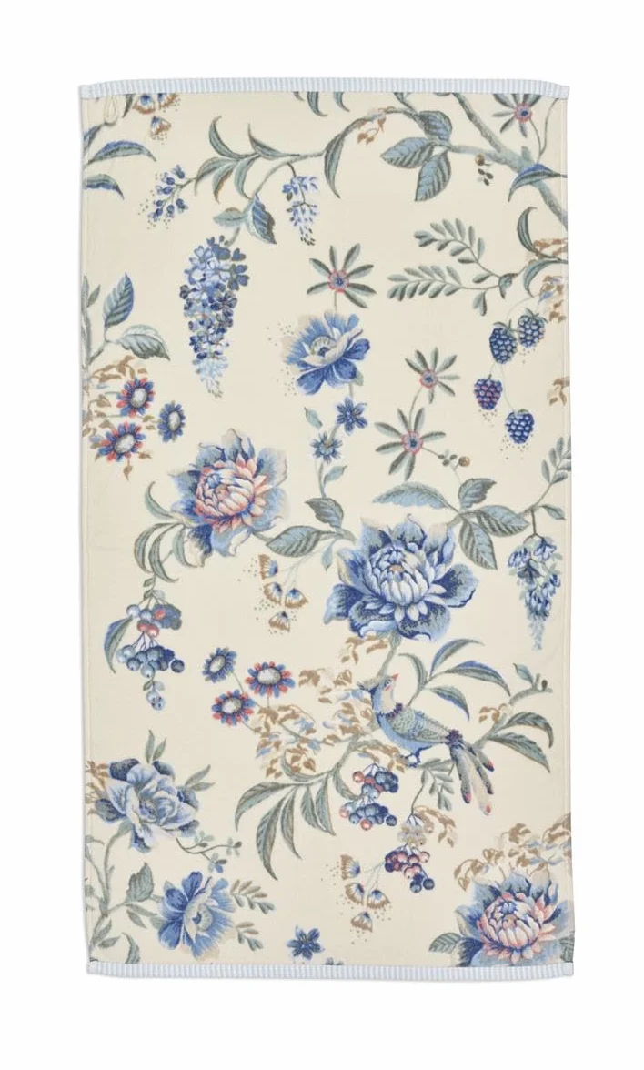 PiP Studio Secret Garden Ręcznik Biało-Niebieski 55 x 100